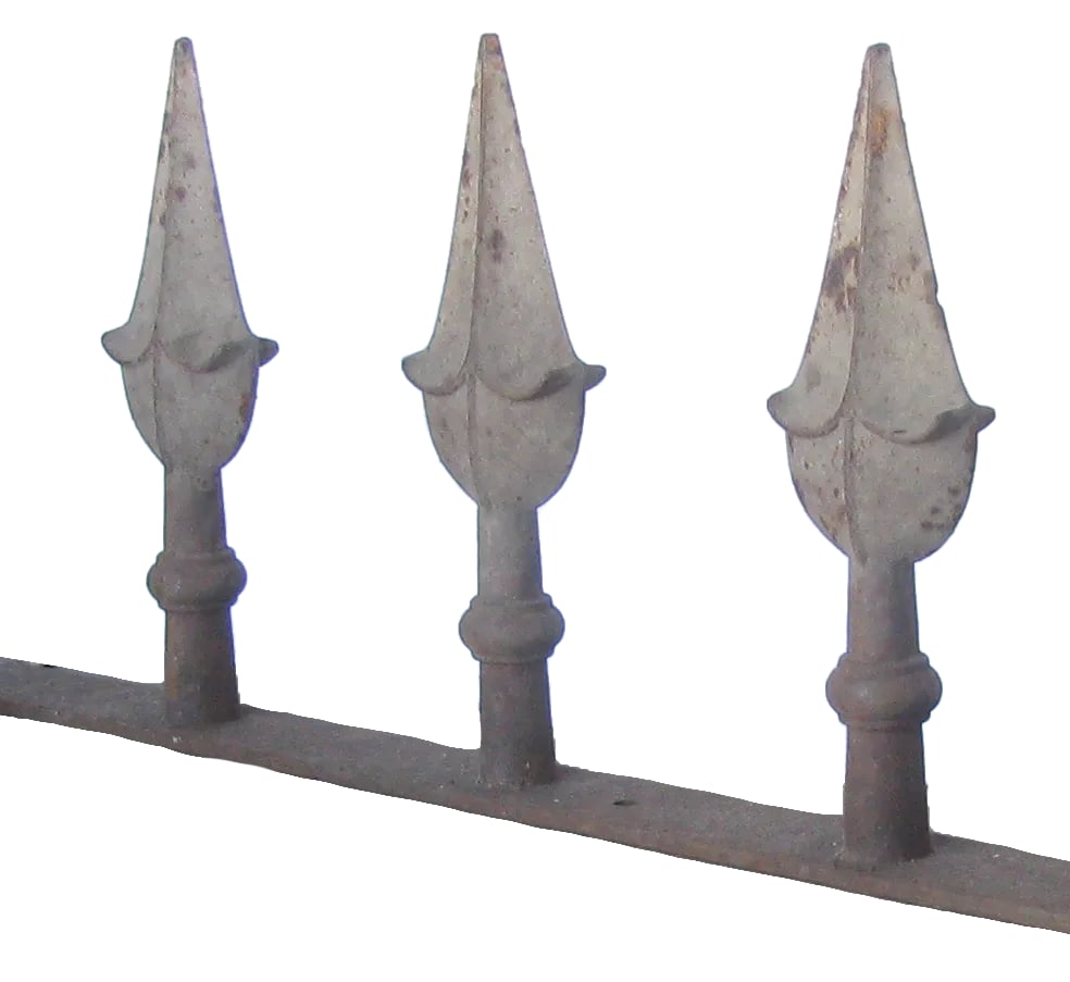 Antique French Architectural Iron Spear Elements, Set of 3 - 3