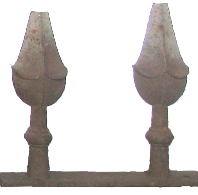 Antique French Architectural Iron Spear Elements, Set of 3 - 4