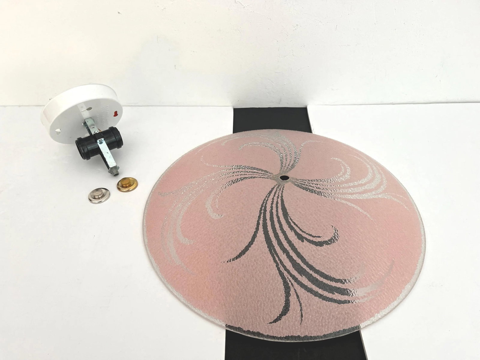 1950s Pink Leaf Sprays Ceiling Light - 14