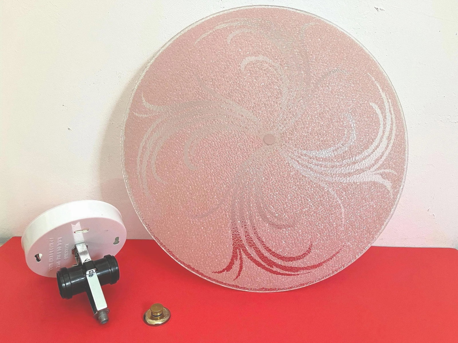 1950s Pink Leaf Sprays Ceiling Light - 15