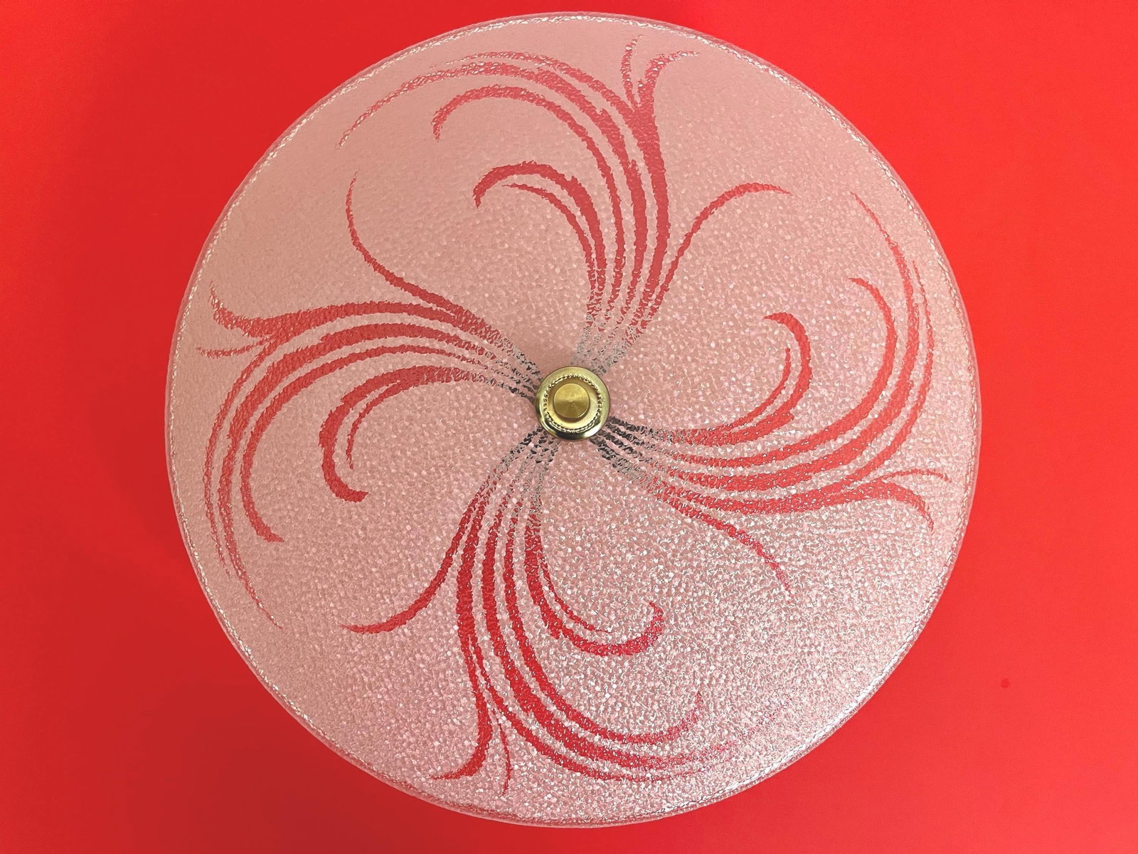 1950s Pink Leaf Sprays Ceiling Light - 6