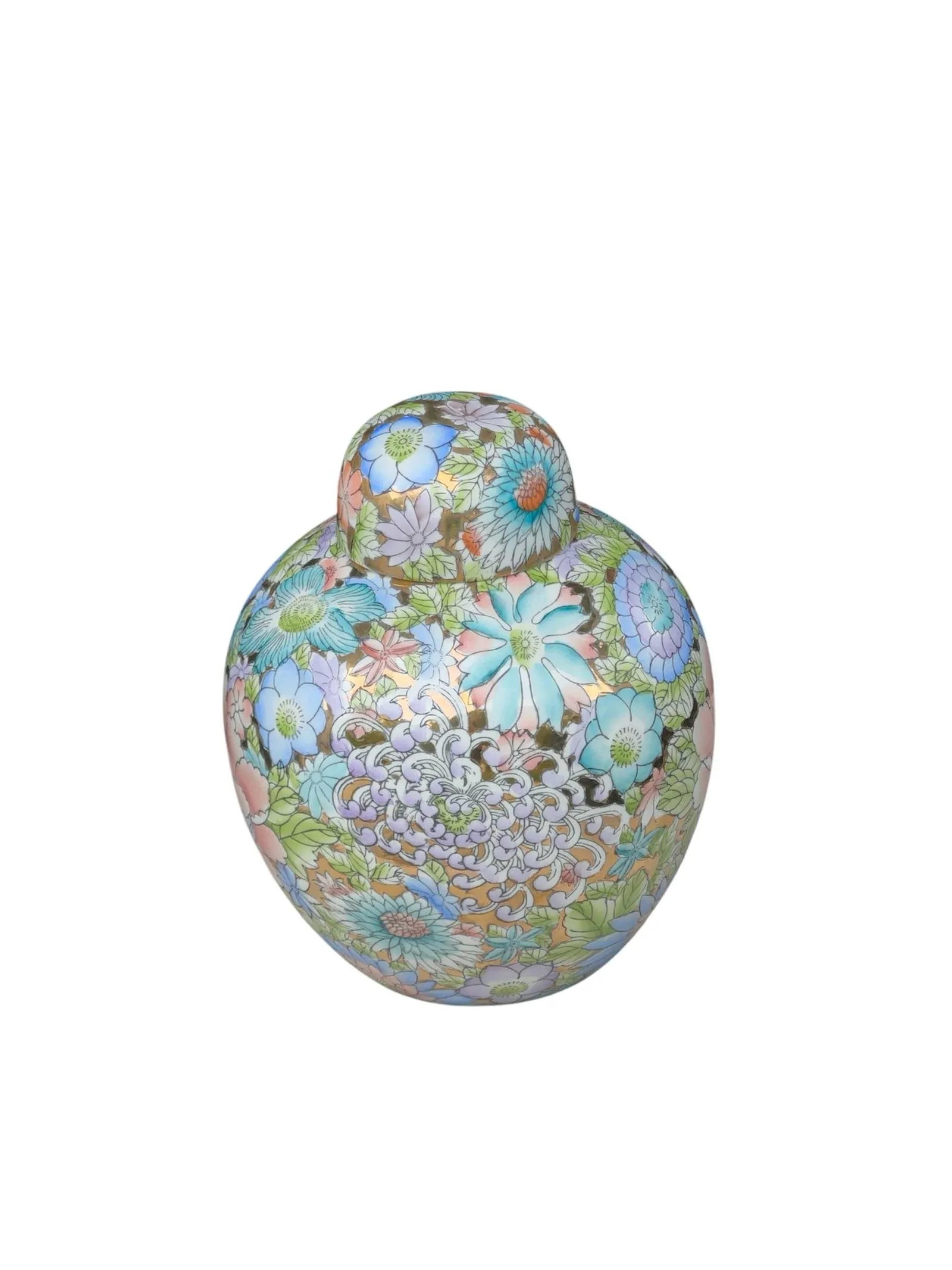 Vintage Chinese Famille Rose 1000 Flowers Ginger Jar - 3
