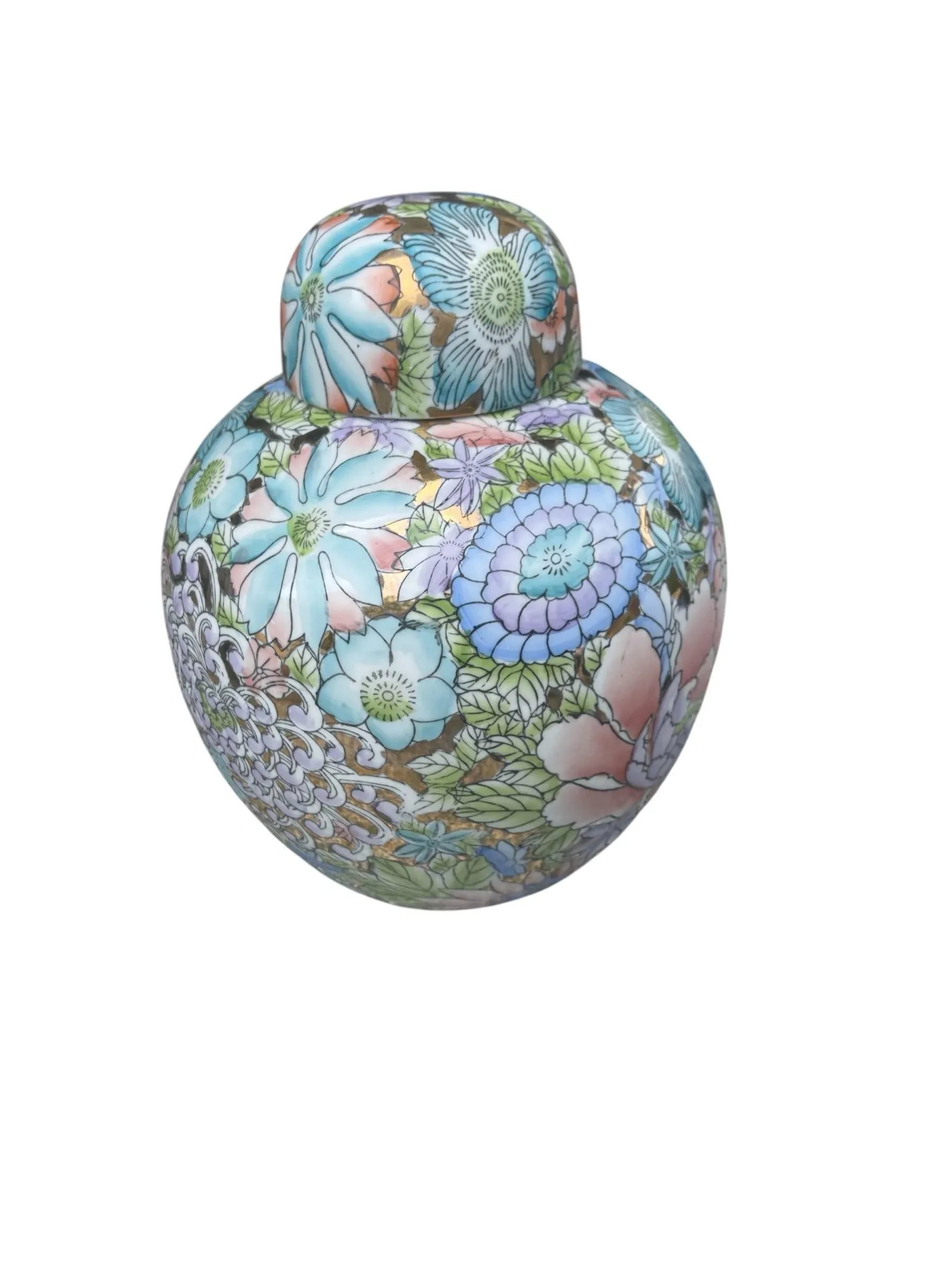 Vintage Chinese Famille Rose 1000 Flowers Ginger Jar - 6