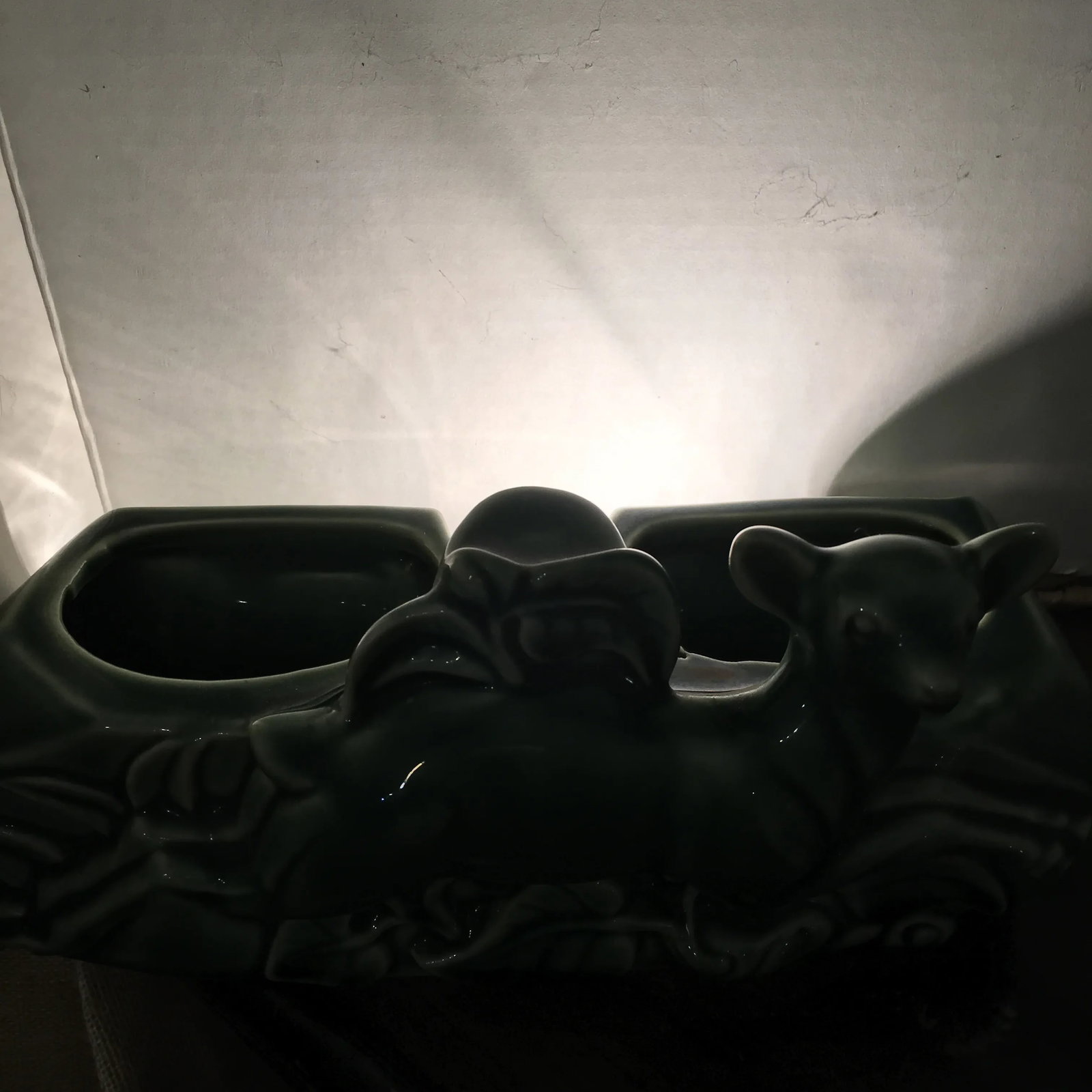 Vintage 1960s Green Deer Tv Lamp with Planter - 8