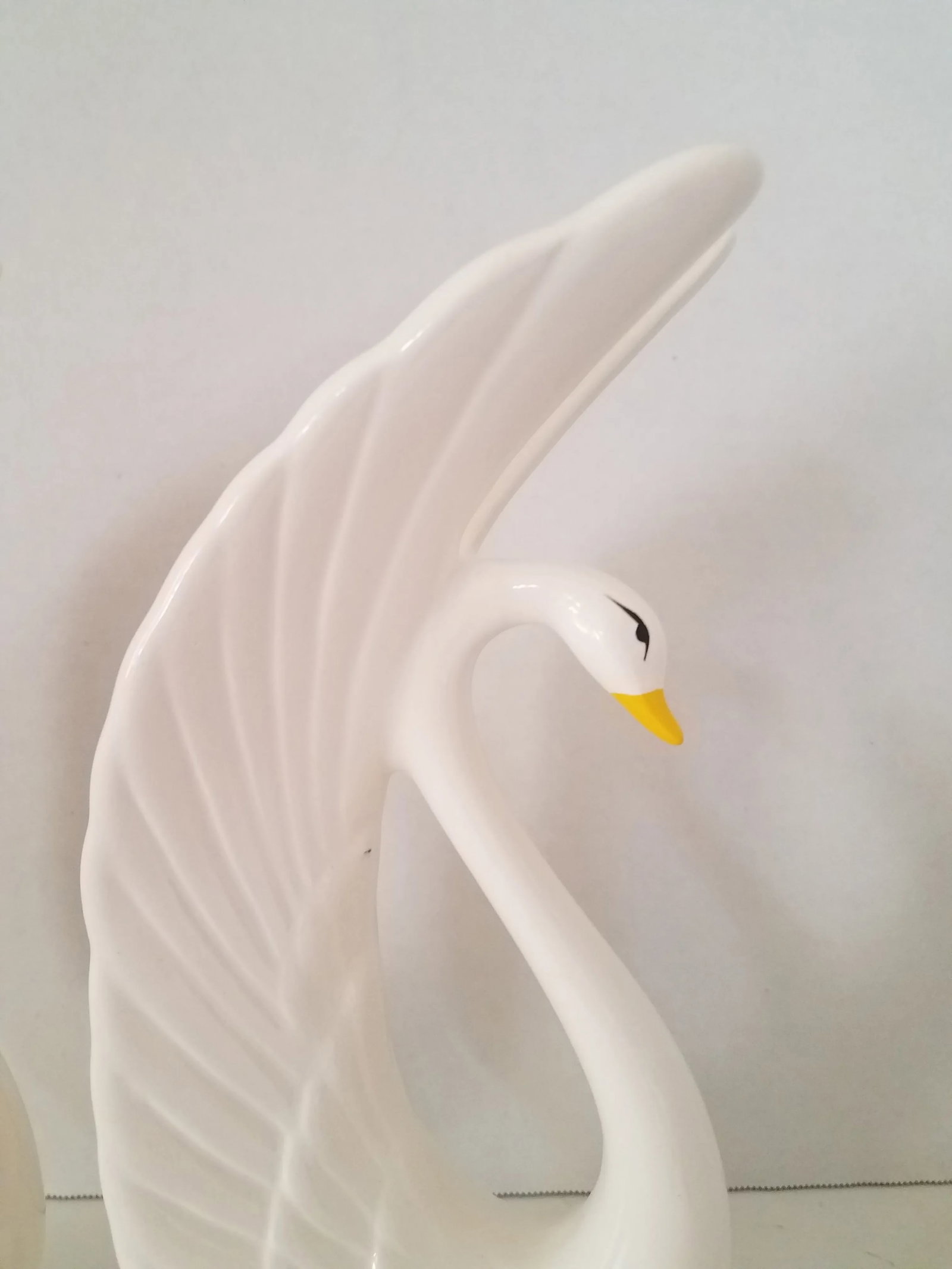 Vintage Porcelain Swan Figurines - a Pair - 4
