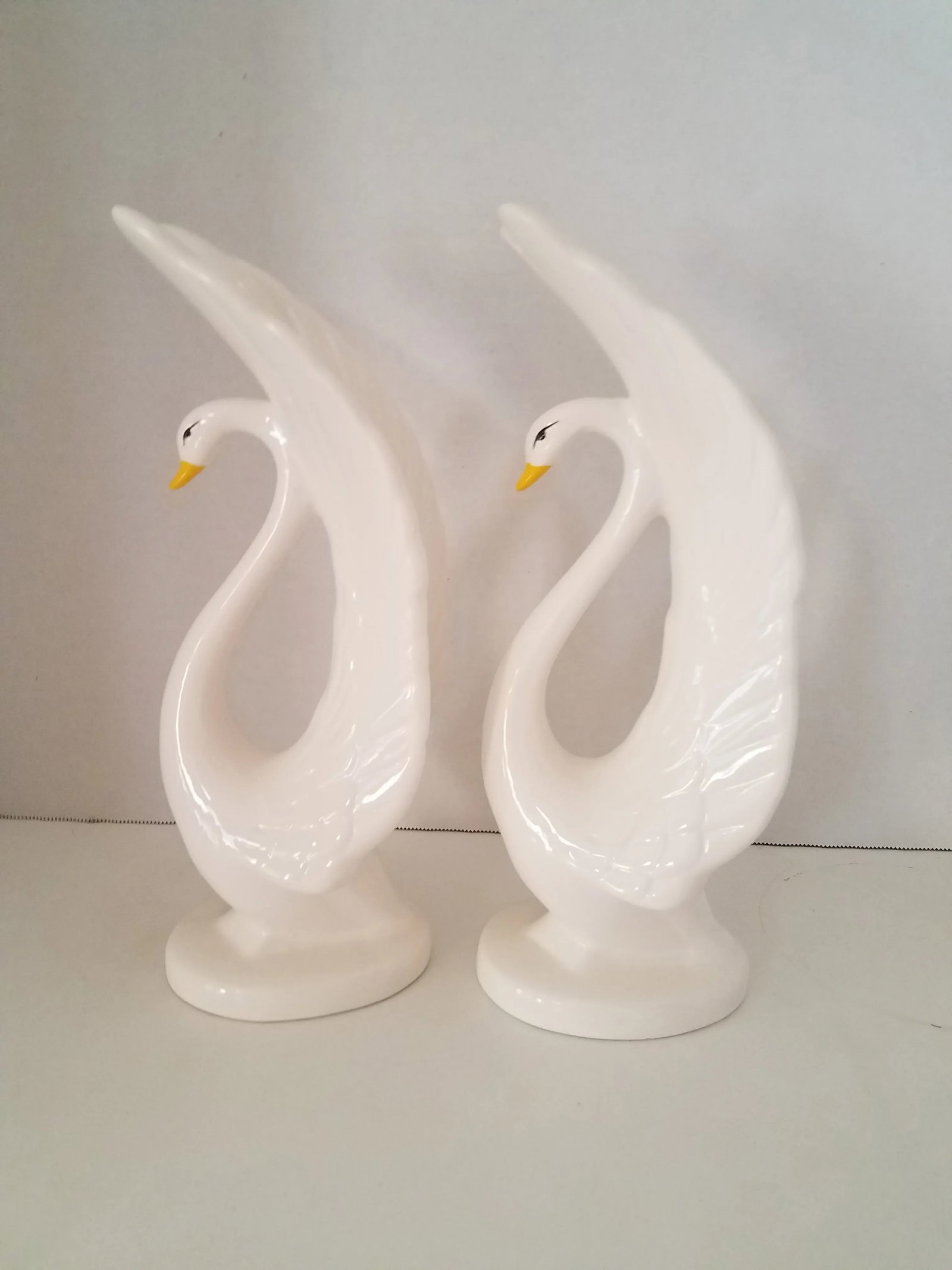 Vintage Porcelain Swan Figurines - a Pair - 8