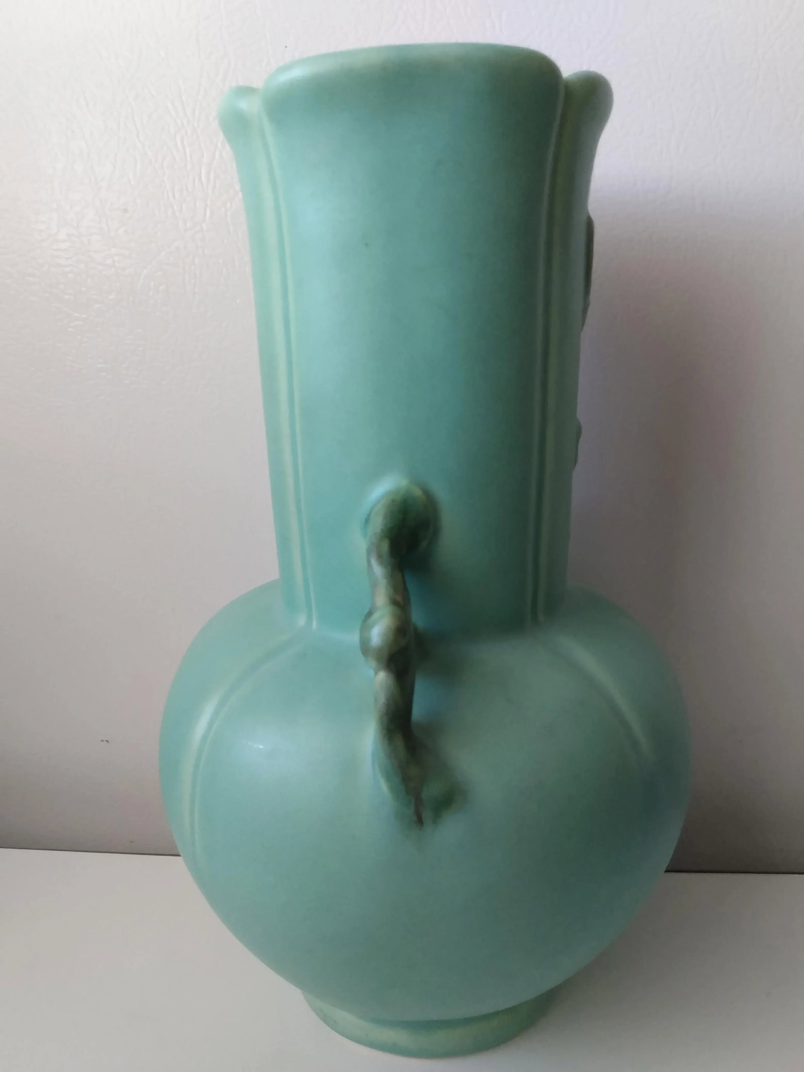 1930's Wild Rose Pattern Vase by Weller Pottery - 3