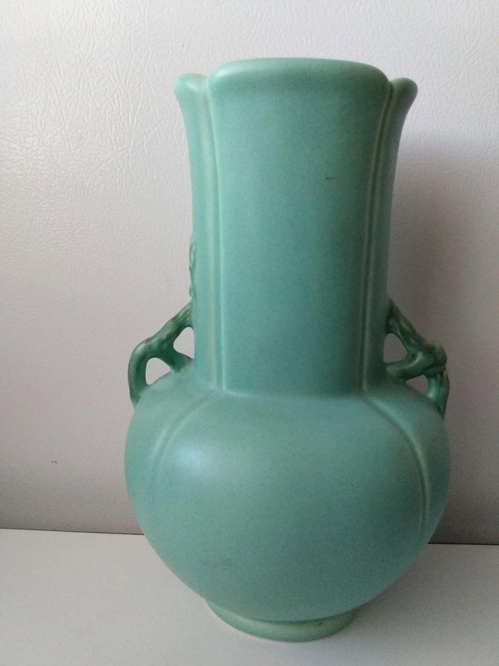 1930's Wild Rose Pattern Vase by Weller Pottery - 5
