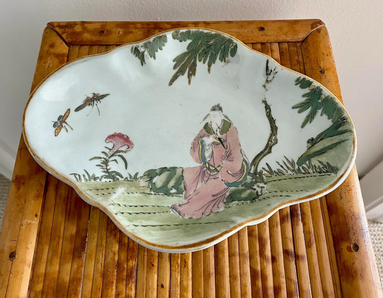 Vintage Chinoiserie Pedestal Dish - 10