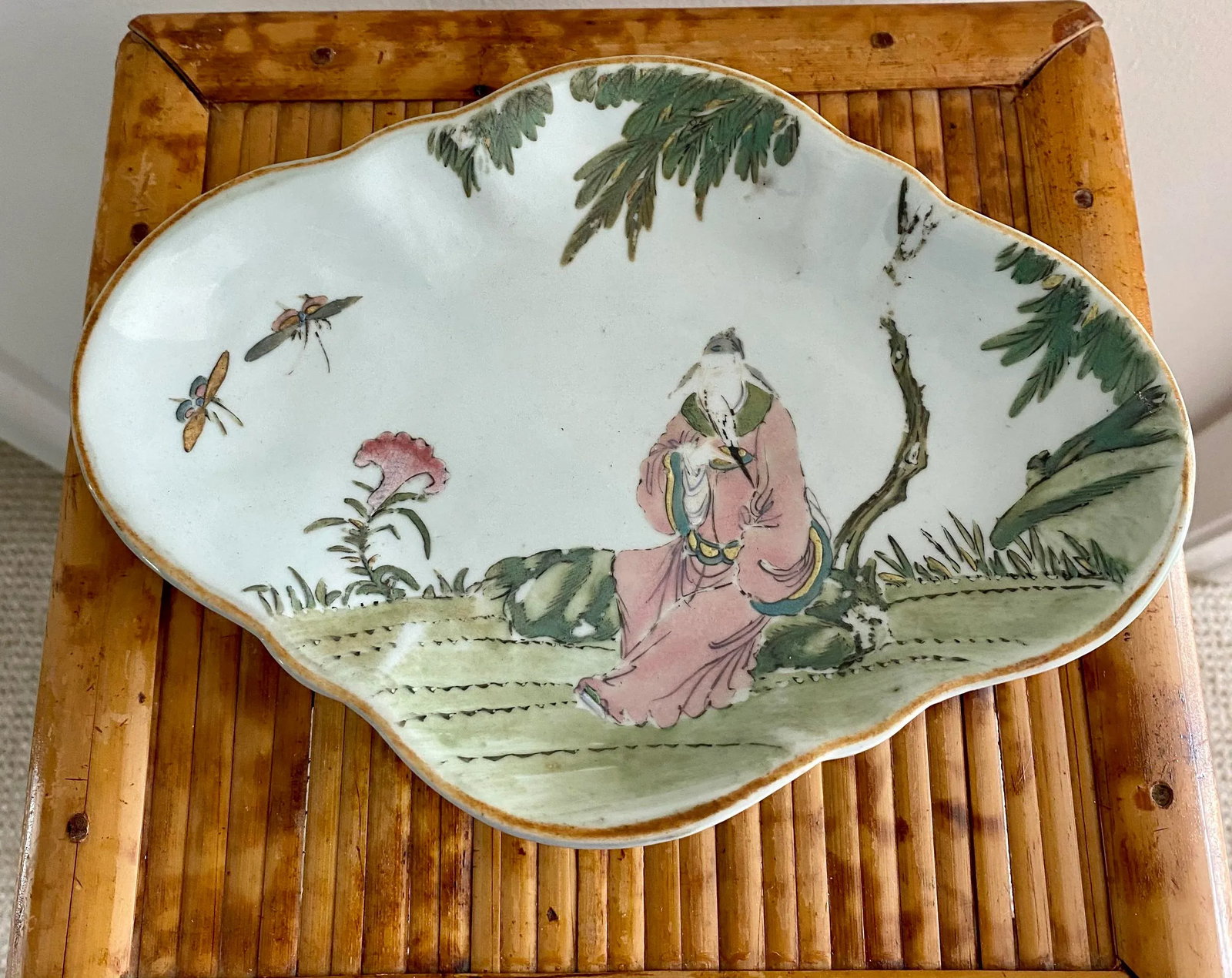 Vintage Chinoiserie Pedestal Dish - 8