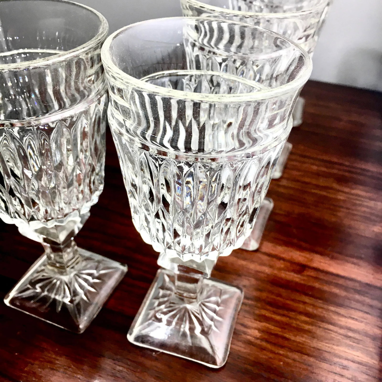 1940s Georgian Style Faceted Stemware - Set of 6 - 3