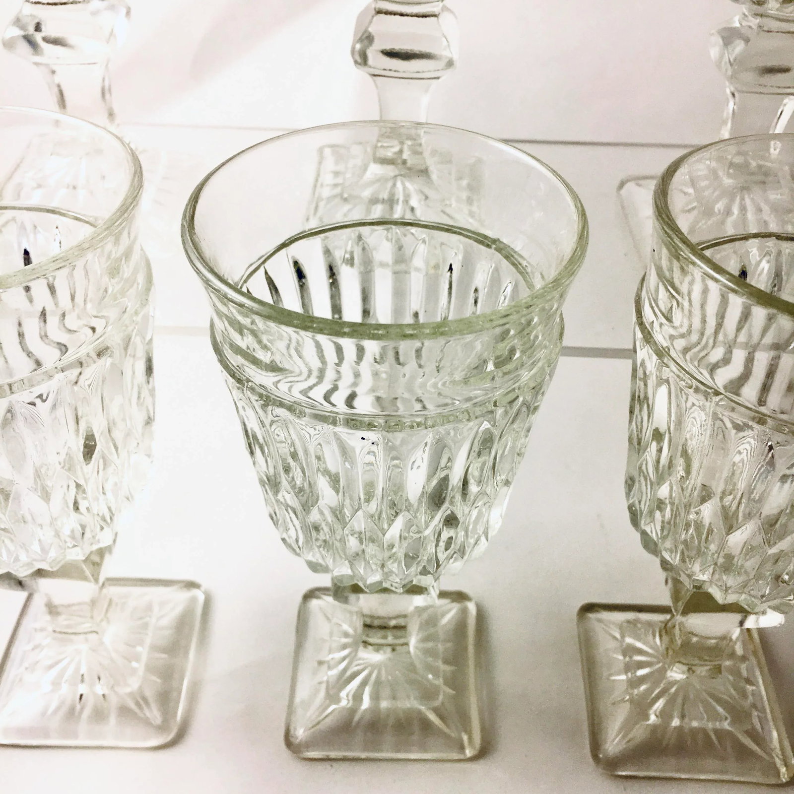 1940s Georgian Style Faceted Stemware - Set of 6 - 5