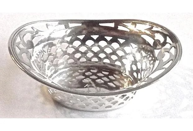 Vintage Pierced Sterling Silver Salt Dish - 2
