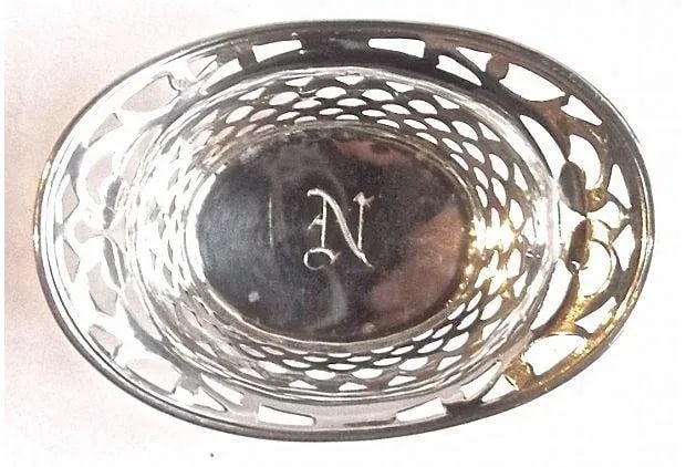 Vintage Pierced Sterling Silver Salt Dish - 3
