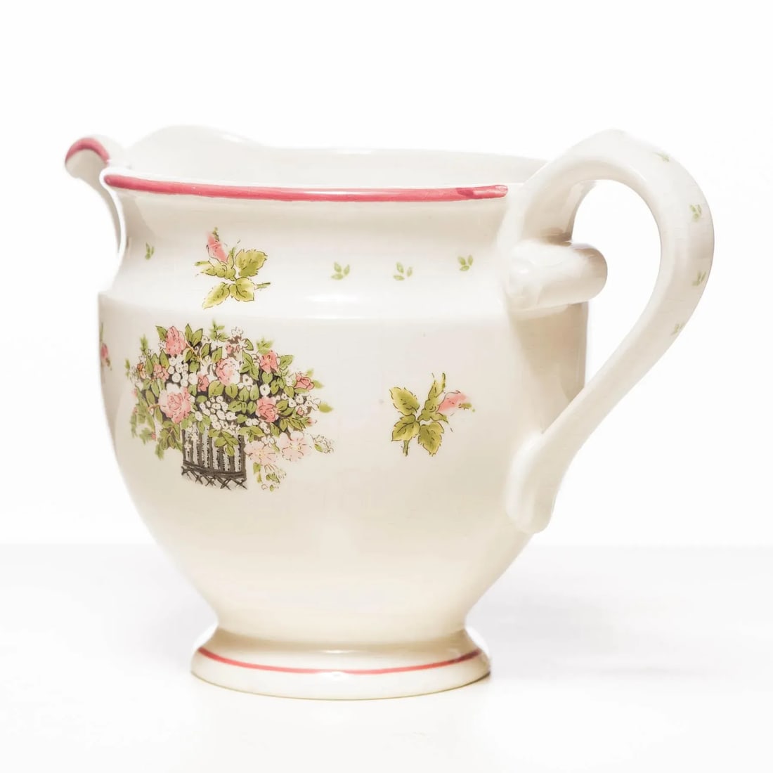 Vintage Hand-Painted Art Nouveau Porcelain Creamer by Georg Schmider Zeller Keramik - 2