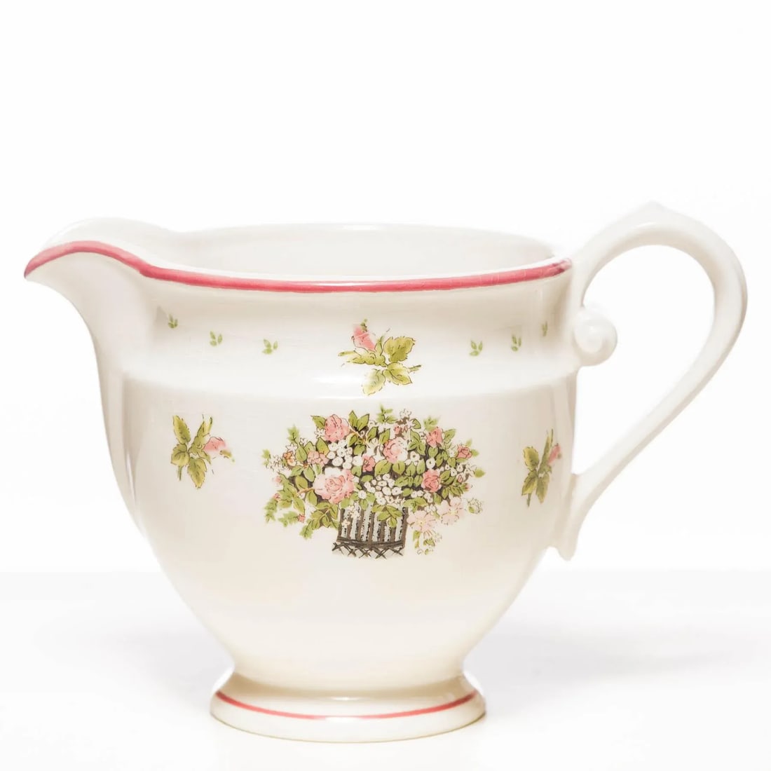 Vintage Hand-Painted Art Nouveau Porcelain Creamer by Georg Schmider Zeller Keramik - 7