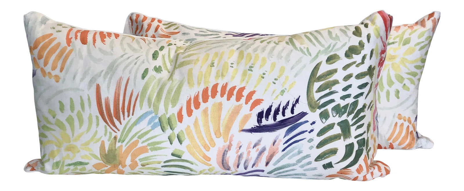 Design Legacy Puebla Pillows - a Pair: Design Legacy by Kelly O'Neal artisan-made goods for the home is known for their fabulous unique textiles. These Design Legacy Puebla pillows in color way "Multi Bright" are a generous 31" W x 16" H
