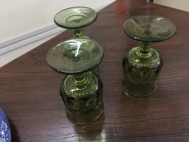 1950s King's Crown Green Cordials - Set of 3 - 3
