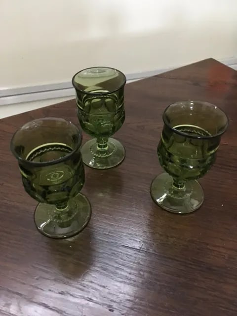 1950s King's Crown Green Cordials - Set of 3 - 4