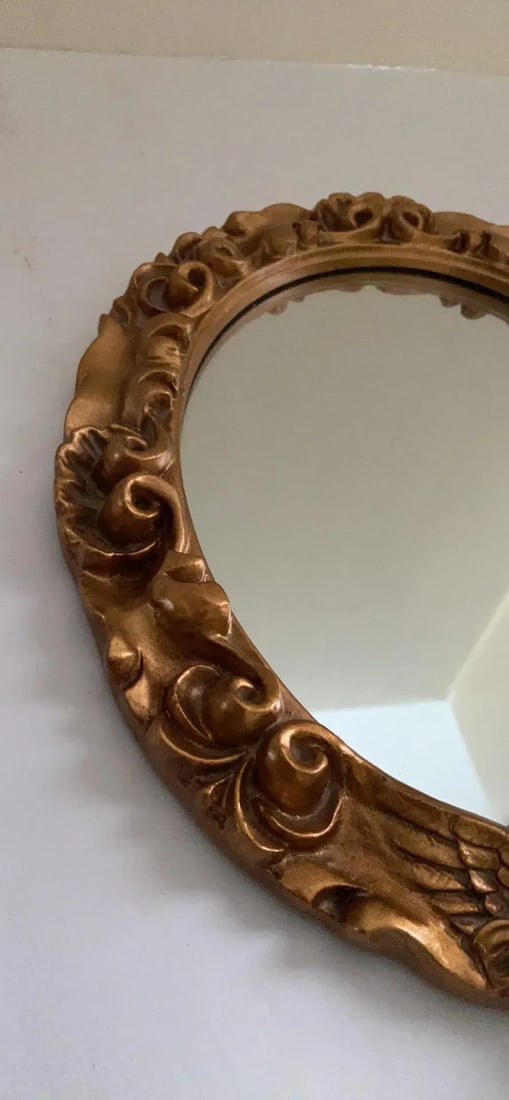 Mid 20th Century Small French Italian Gold Relief Mirror - 3