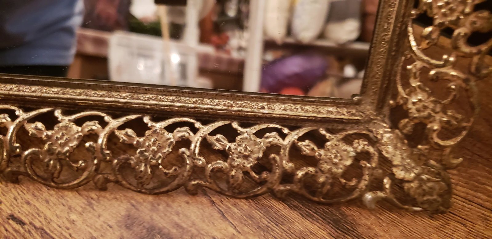 Vintage Metal Frame Table Mirror - 5