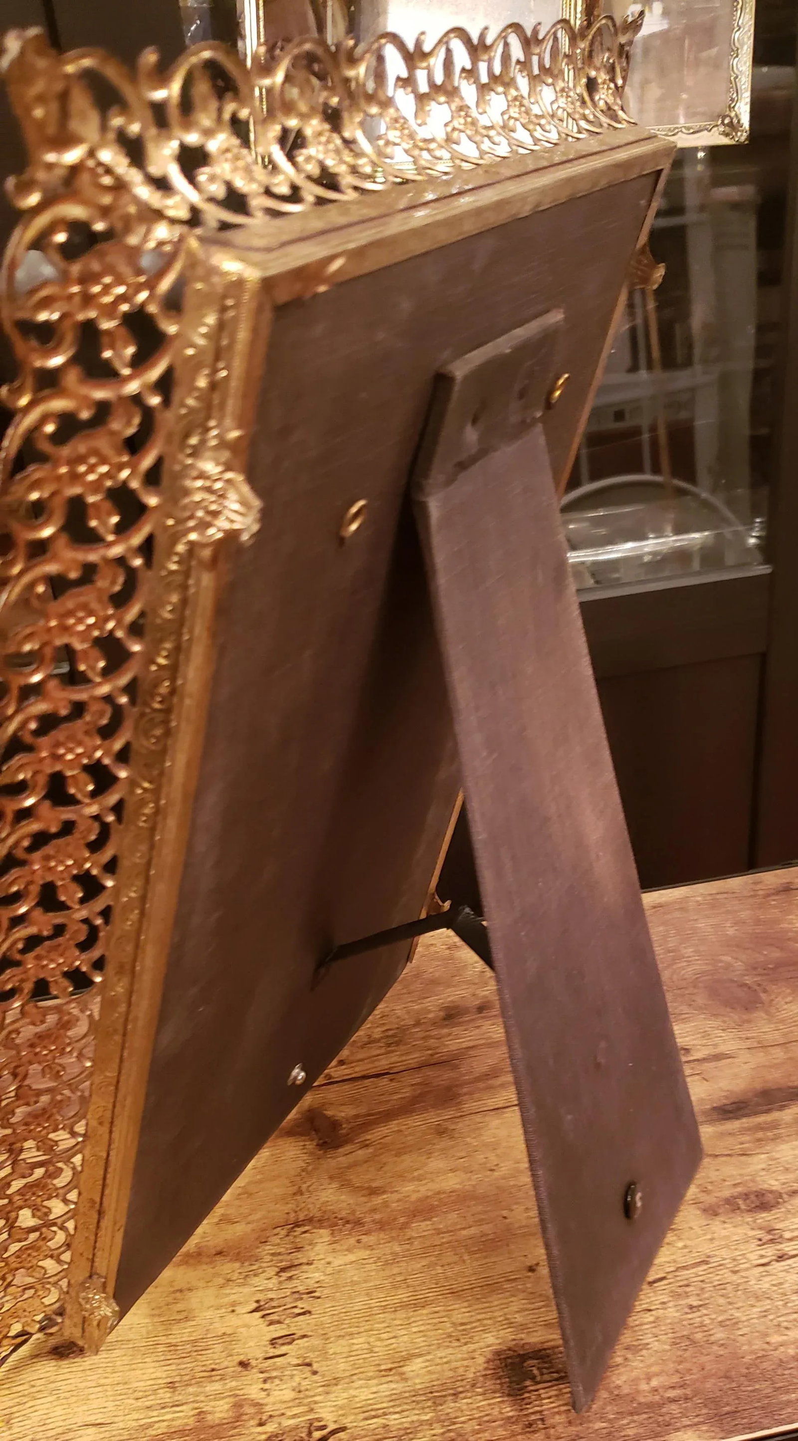 Vintage Metal Frame Table Mirror - 6