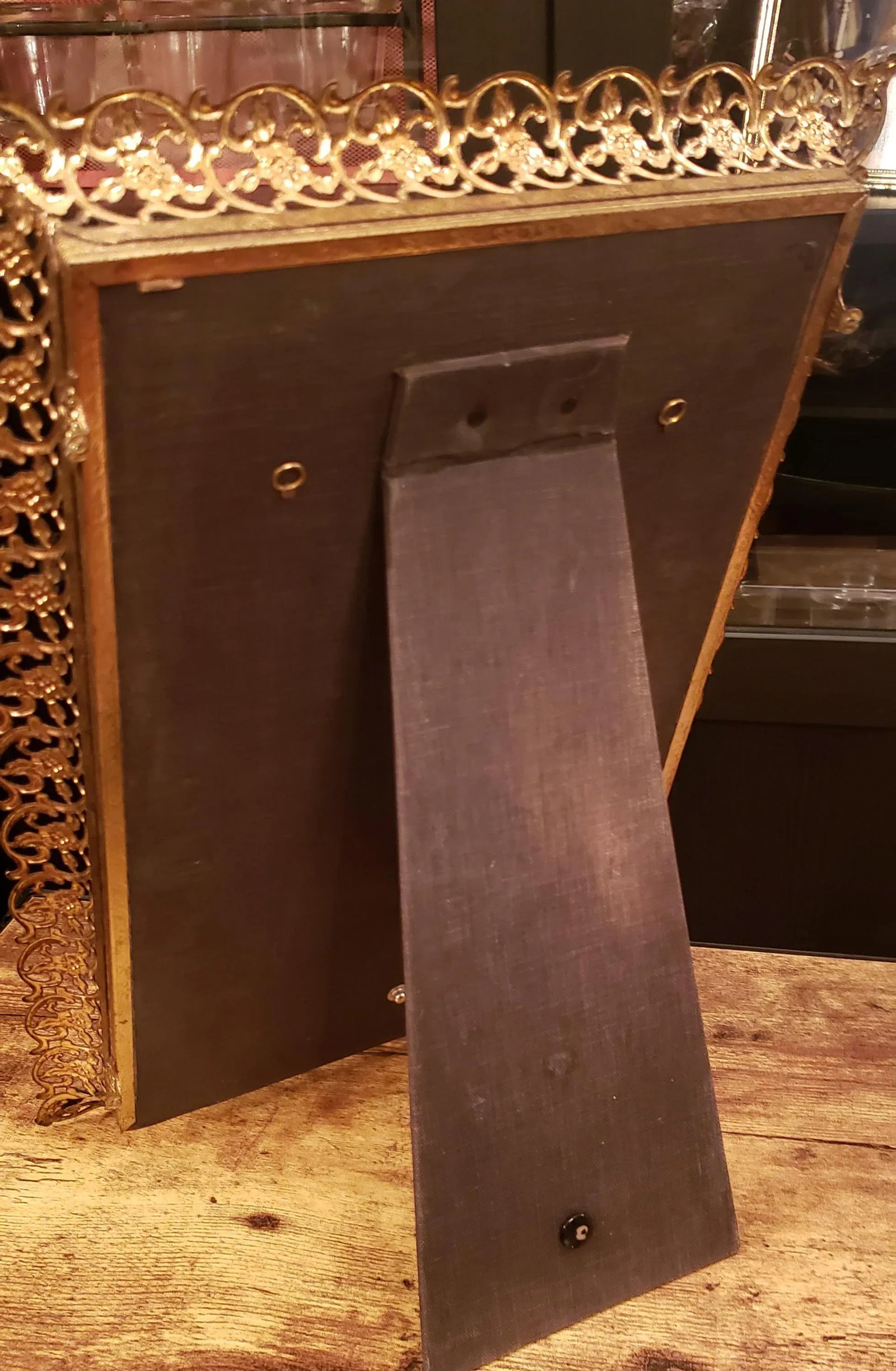 Vintage Metal Frame Table Mirror - 9