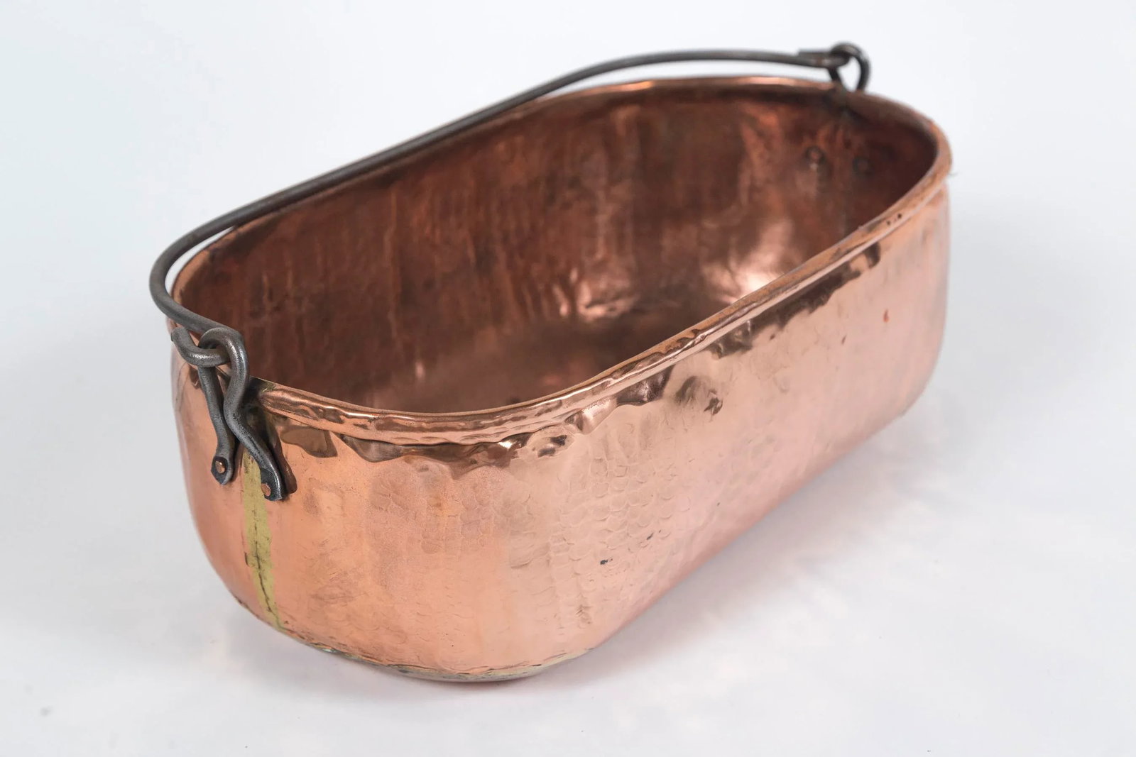 Antique Copper Oval Bucket, Circa 1910 - 3
