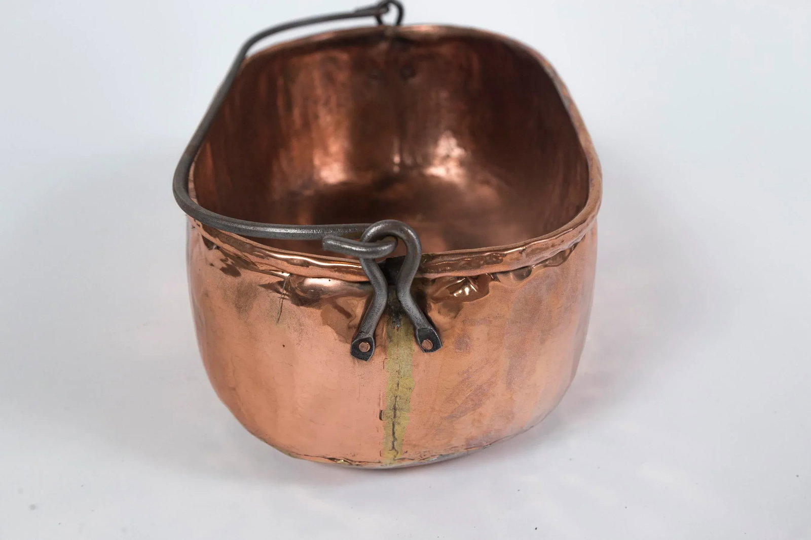 Antique Copper Oval Bucket, Circa 1910 - 9