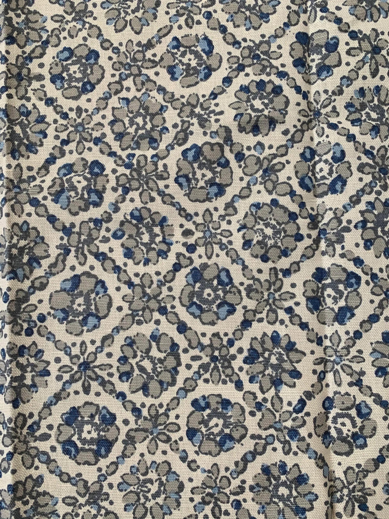 Victoria Hagan "Jackson" Cotton/Linen Print Fabric: Victoria Hagan Cotton/Linen Print "Jackson". Hand block linen in blues, greys on white linen. This piece is perfect for a small upholstery project or window treatment. Pillows and cushions also.From t