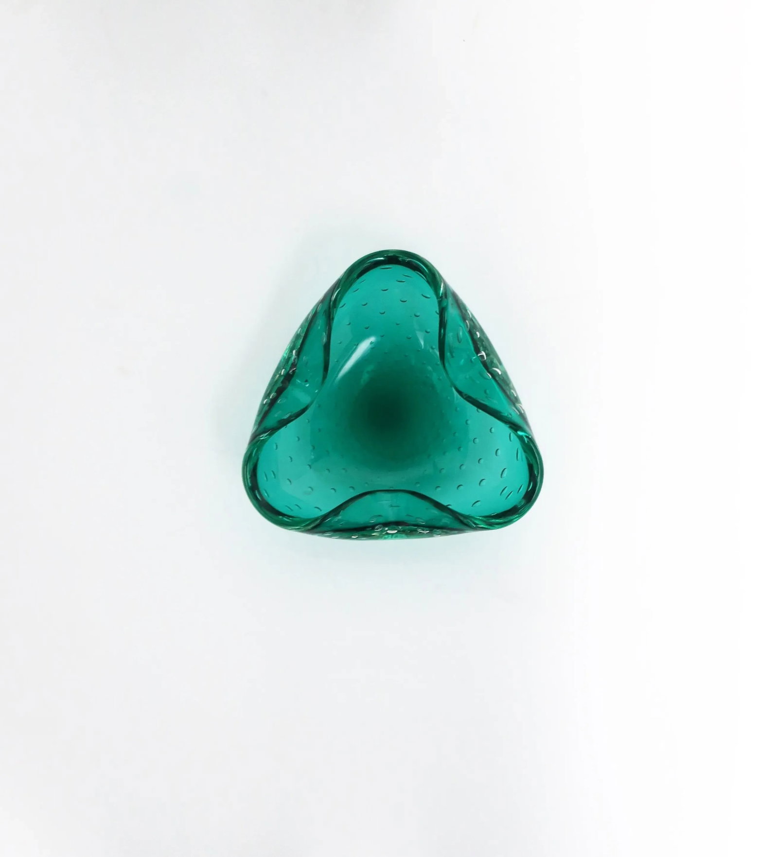 Italian Murano Emerald Green Art Glass Bowl After Seguso - 12