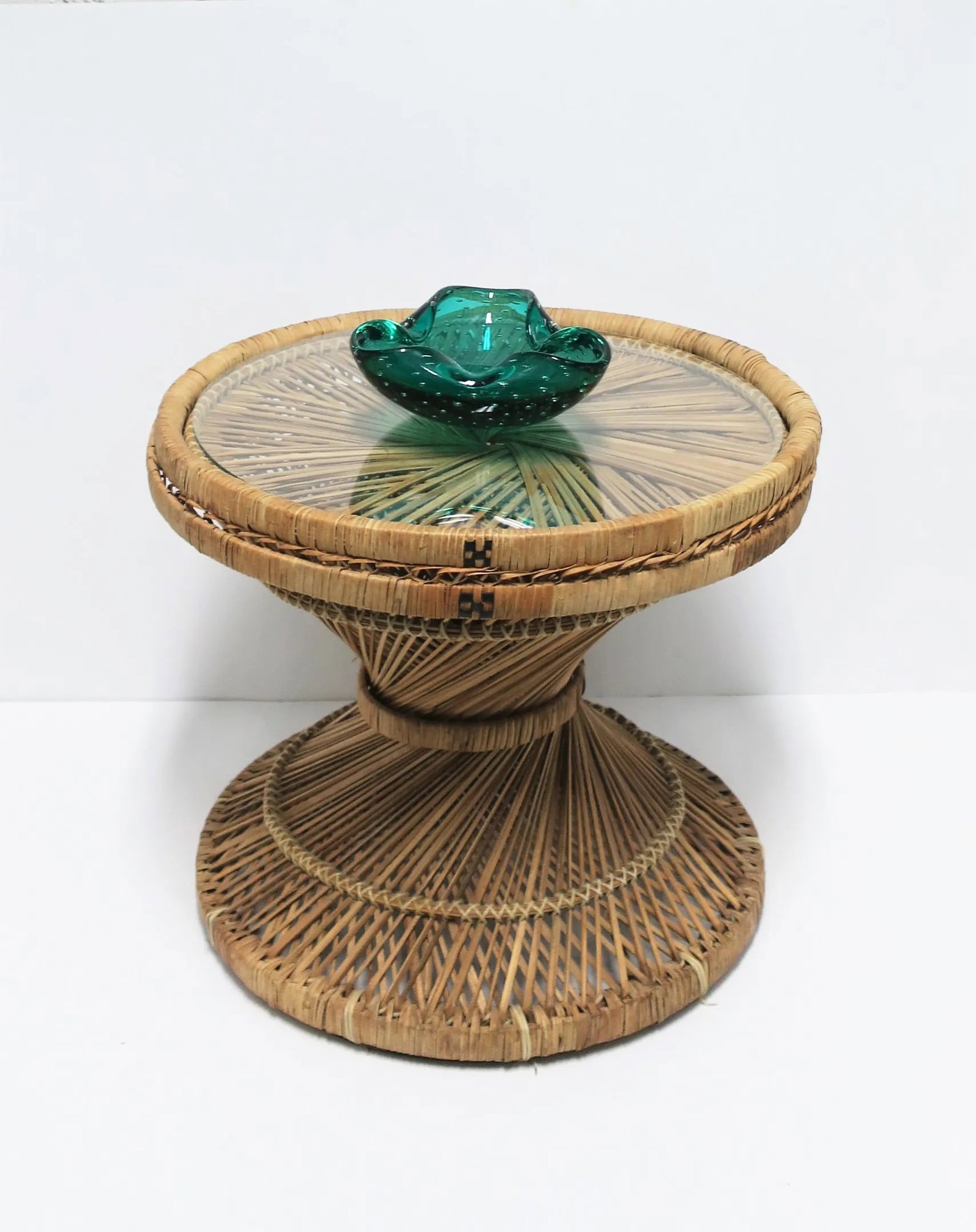 Italian Murano Emerald Green Art Glass Bowl After Seguso - 6