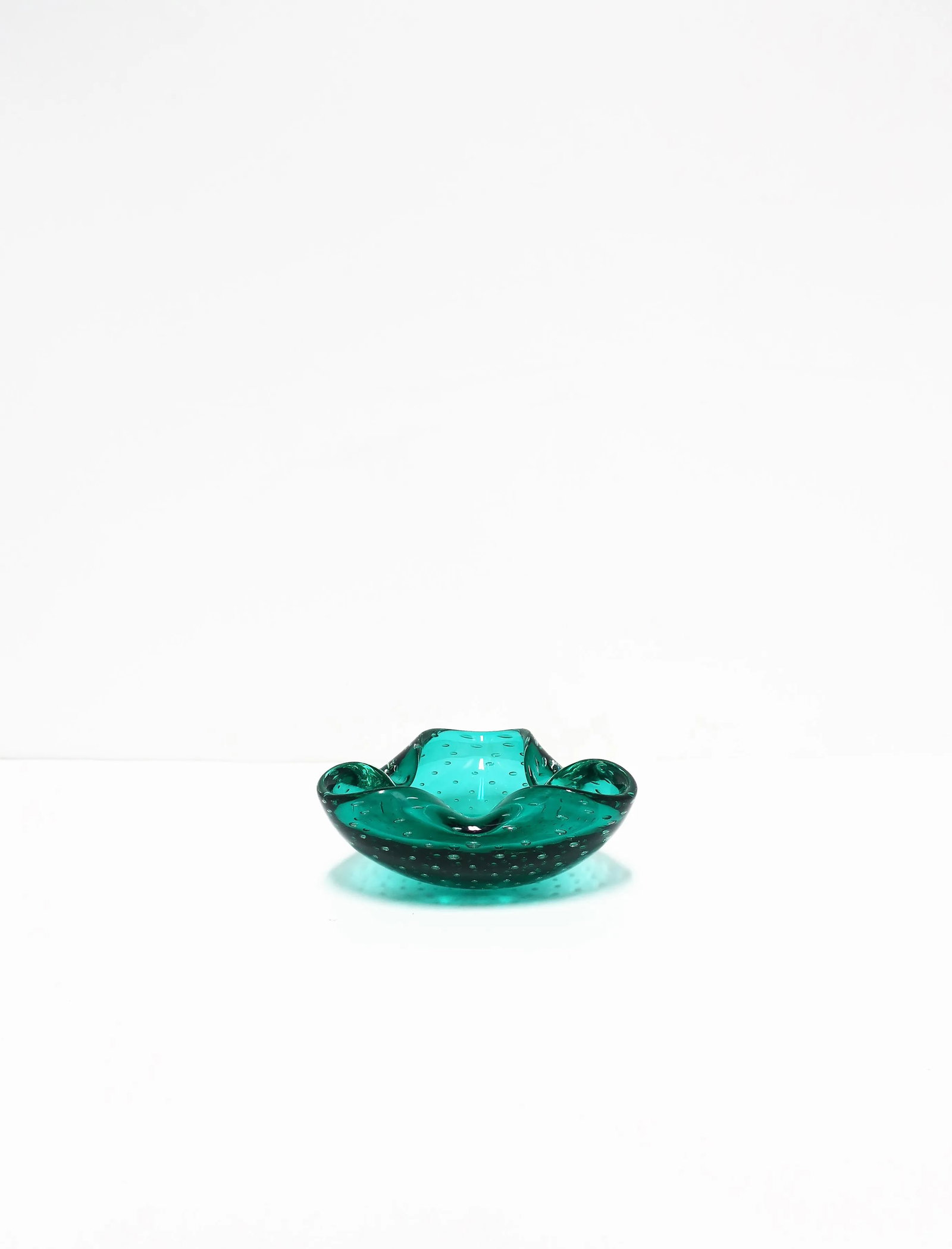Italian Murano Emerald Green Art Glass Bowl After Seguso - 9