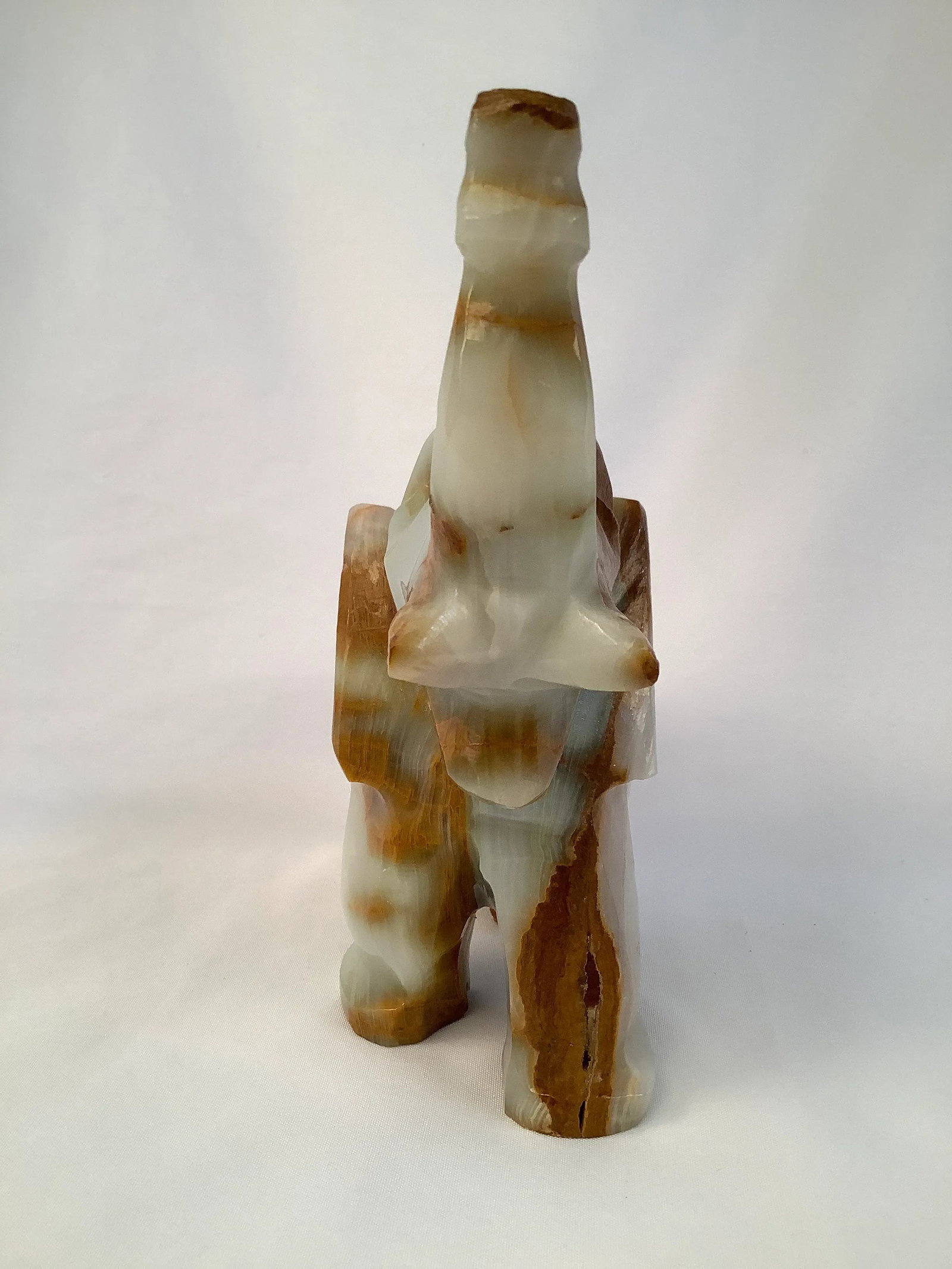 Vintage 1970s Hand Carved Onyx Elephant - 2