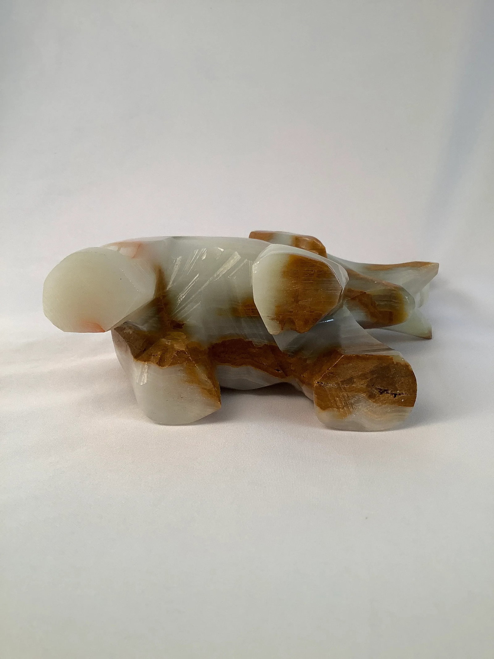 Vintage 1970s Hand Carved Onyx Elephant - 4
