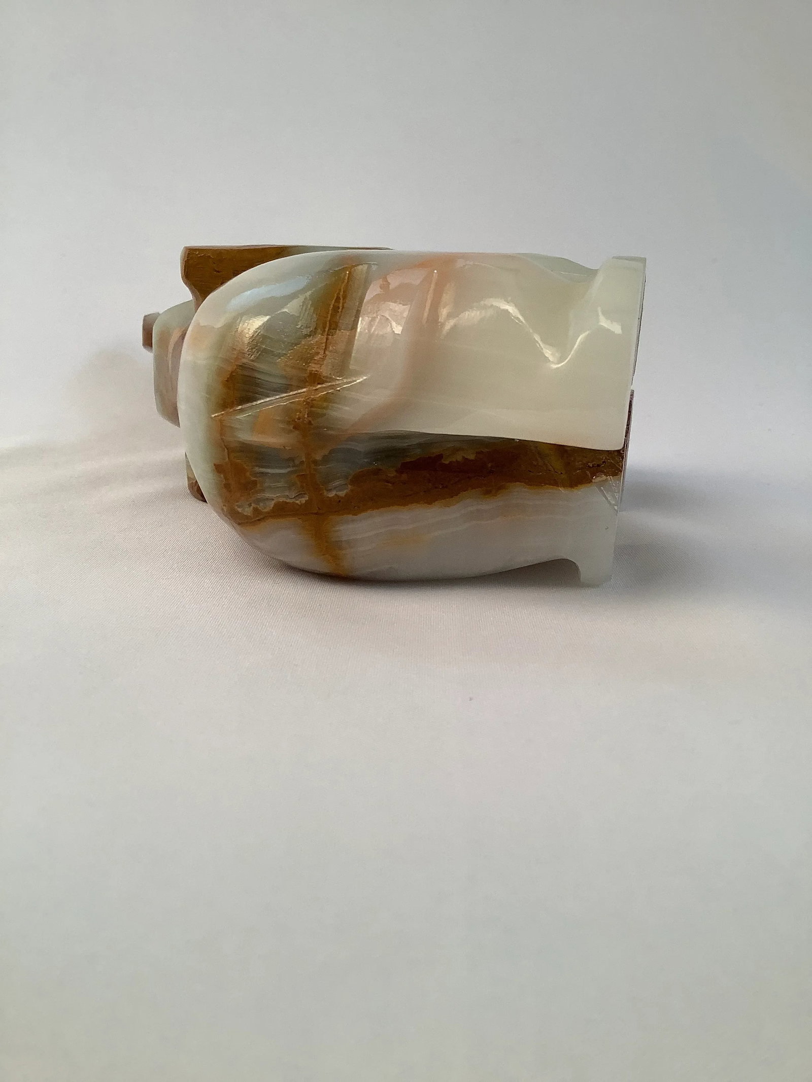 Vintage 1970s Hand Carved Onyx Elephant - 6