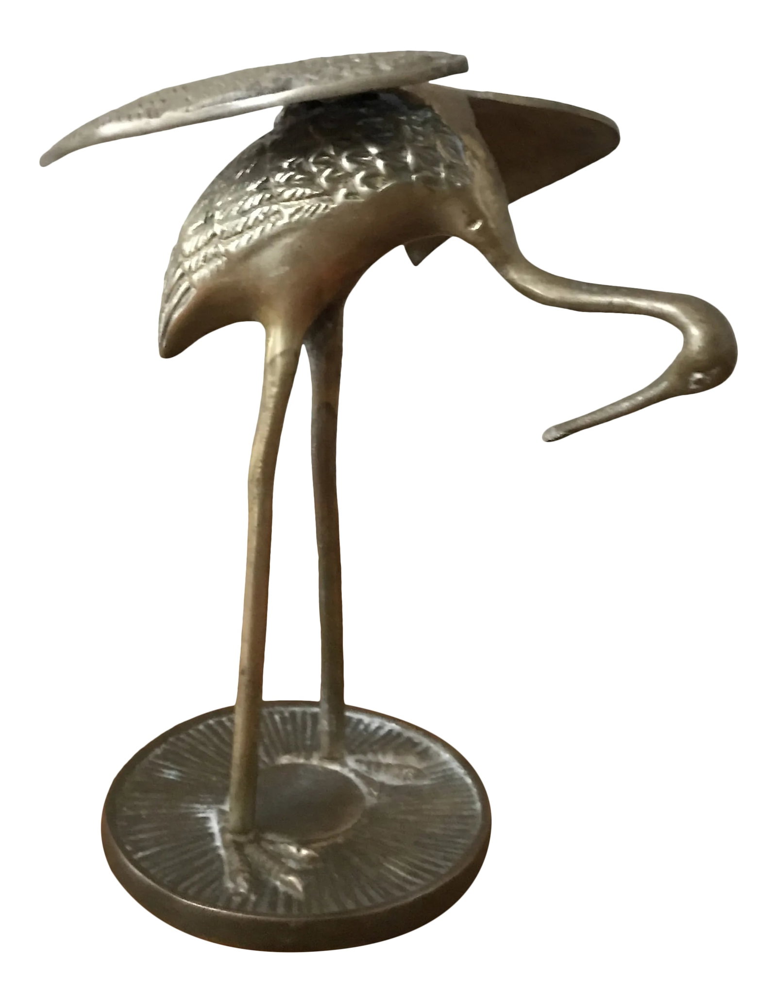 Vintage Brass Bird Sculpture: Beautiful brass cast sculpture of a bird. Perfect for any room decoration. Acquired at an estate sale. Condition: Alterations: Original Condition Unaltered Imperfections: Some Imperfections Condition