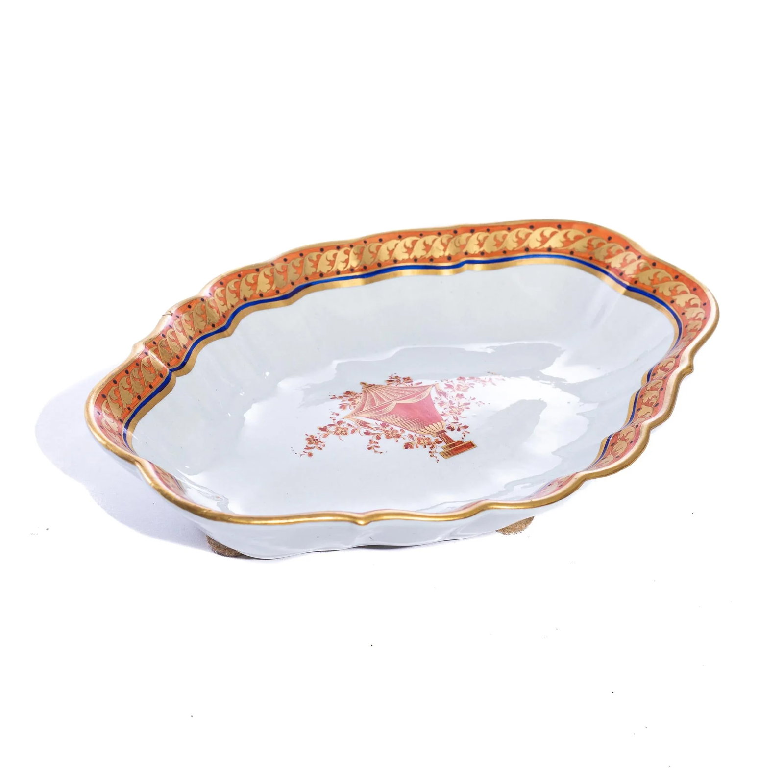 Vintage Mottahedeh Lowestoft Scalloped Low Bowl - 3