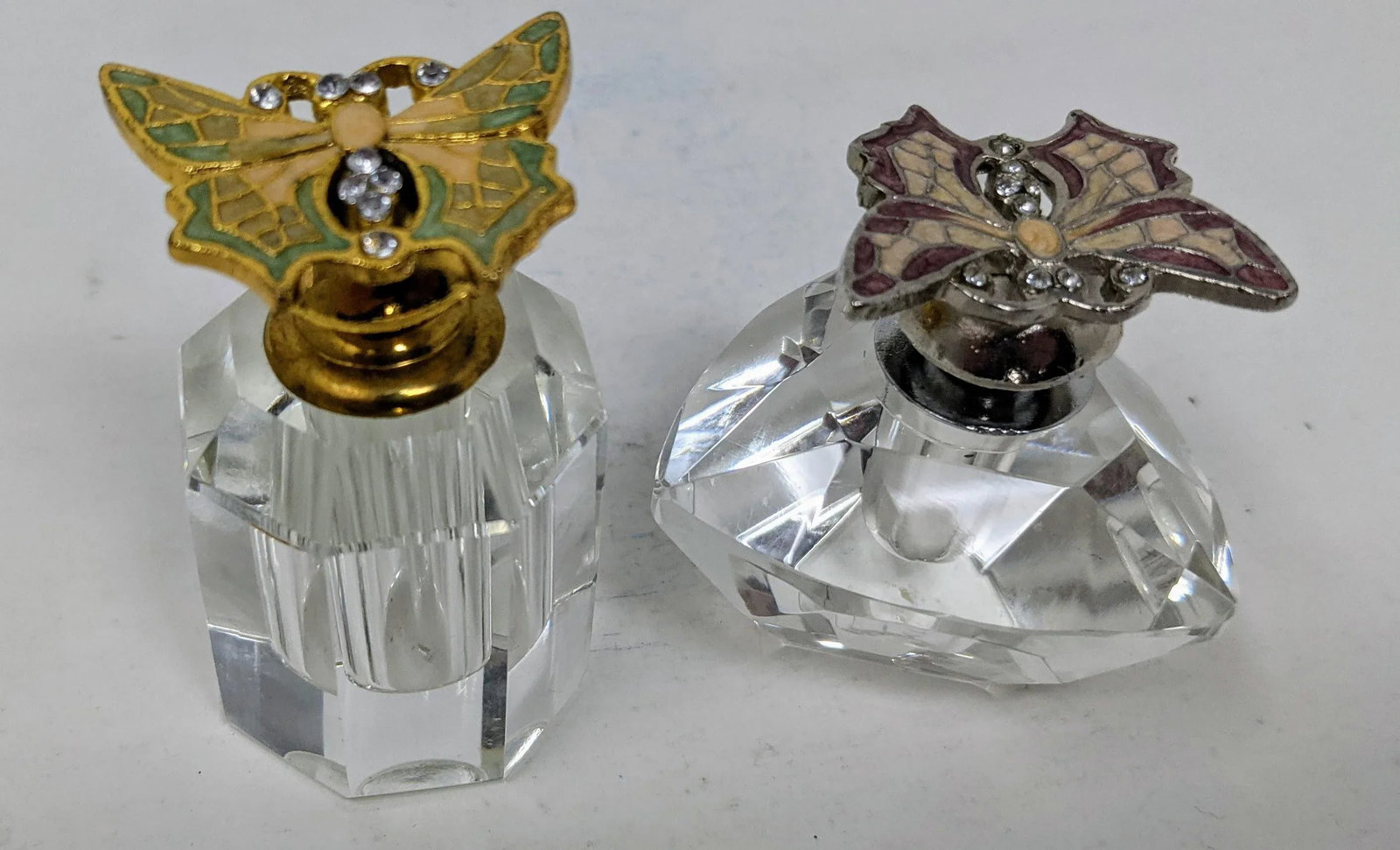 Regency Vintage Crystal Perfume Bottles With Glass Applicators - Set of Two - 3
