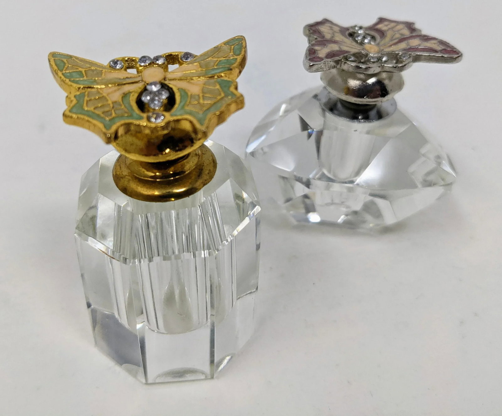 Regency Vintage Crystal Perfume Bottles With Glass Applicators - Set of Two - 4