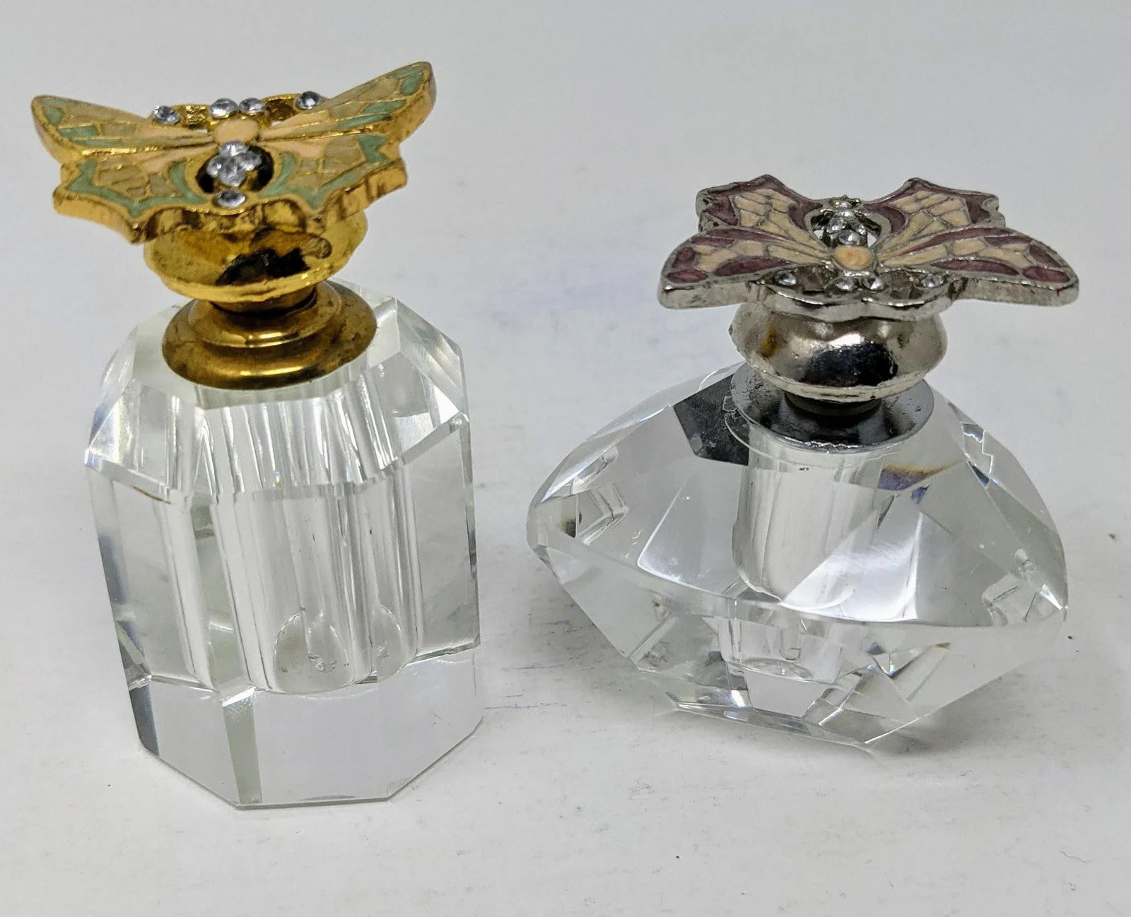 Regency Vintage Crystal Perfume Bottles With Glass Applicators - Set of Two - 5