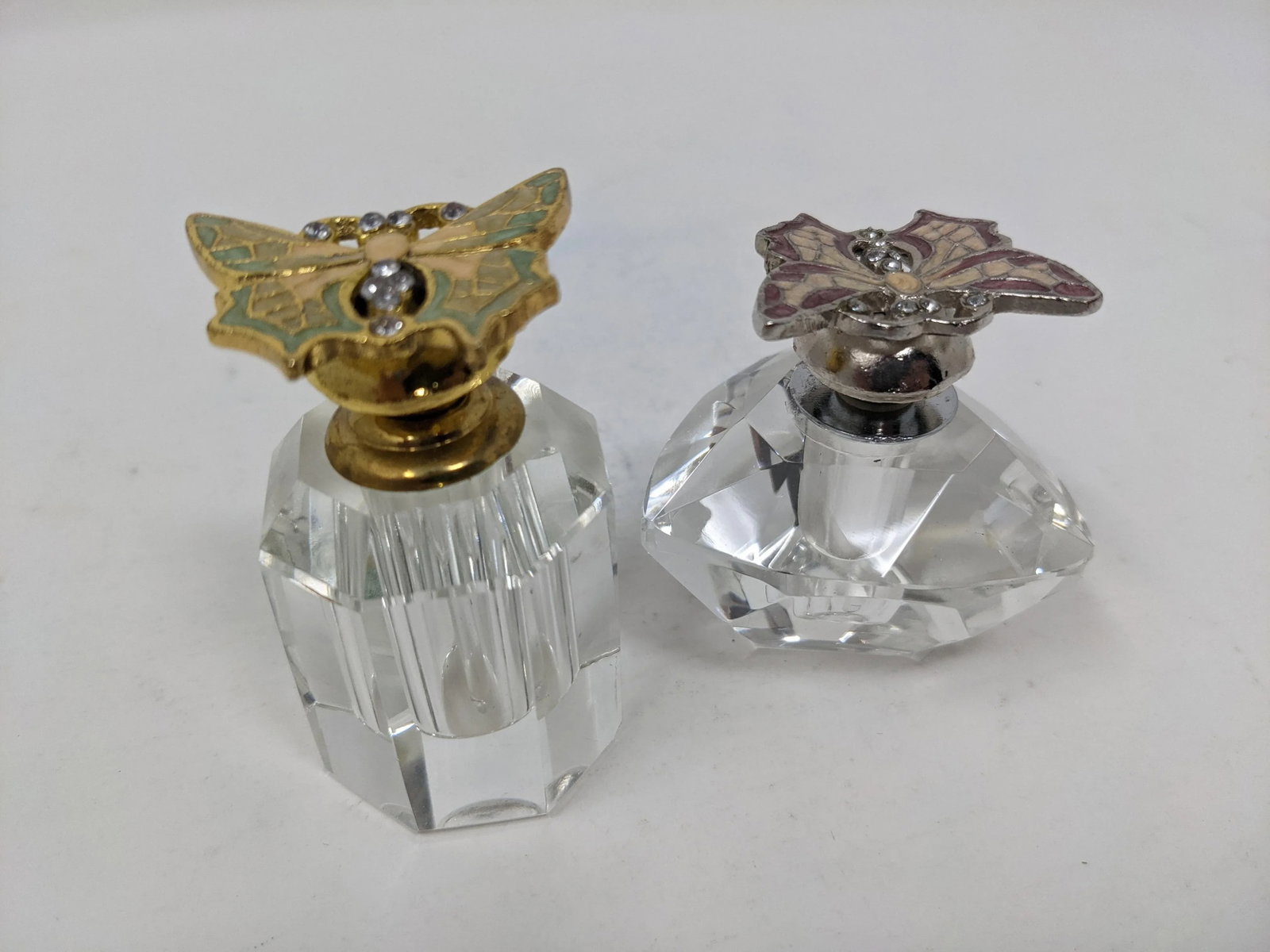 Regency Vintage Crystal Perfume Bottles With Glass Applicators - Set of Two - 7