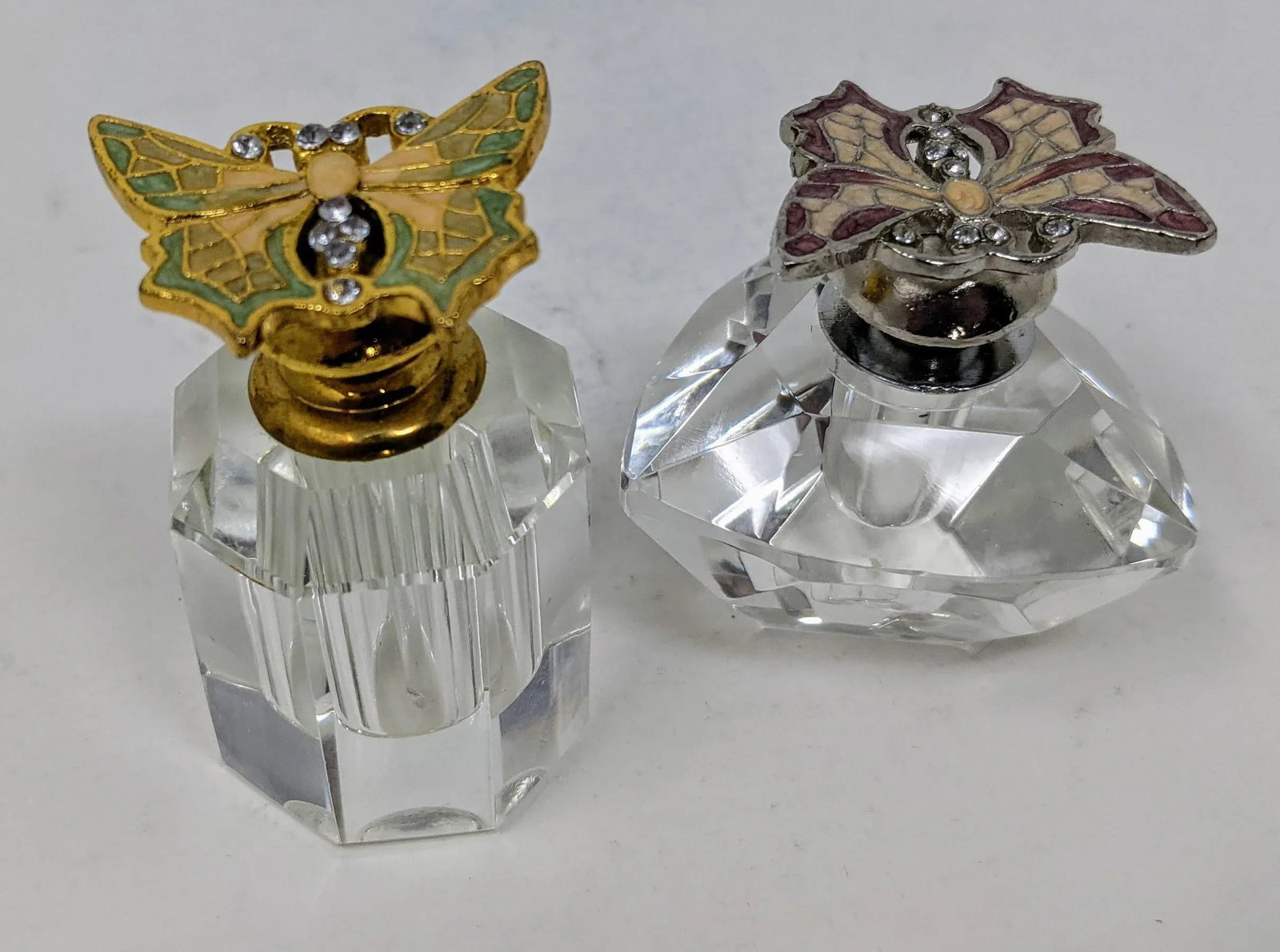 Regency Vintage Crystal Perfume Bottles With Glass Applicators - Set of Two - 8