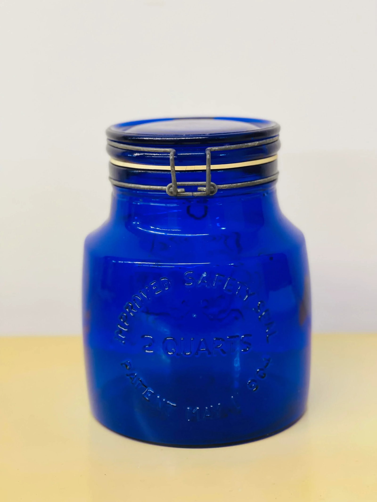 1970s Vintage Italian Cobalt Blue Glass Cookie Jar - 4