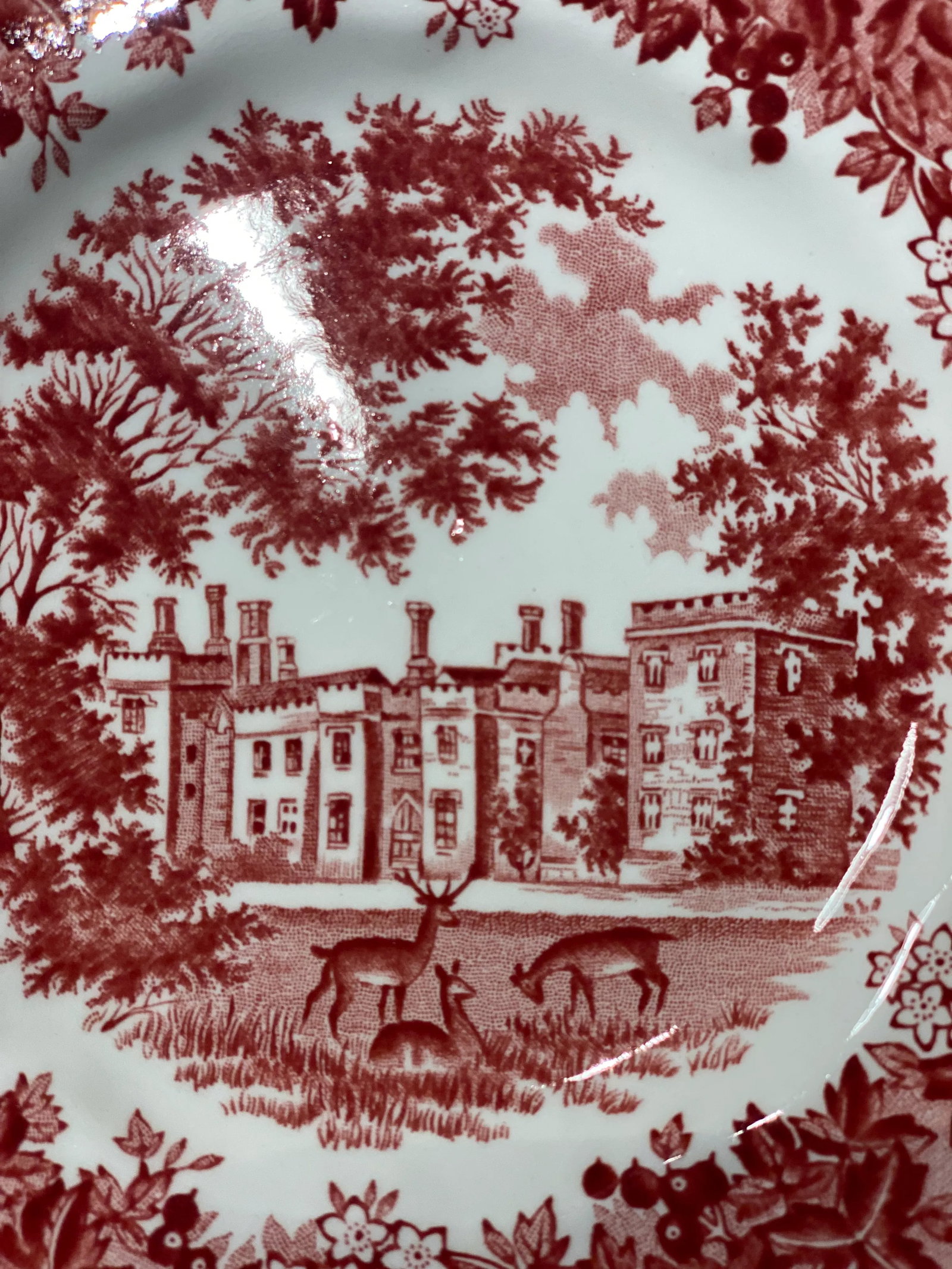 Vintage J&g Meakin Red Romantic England Bread Plates- Set of 4 - 9