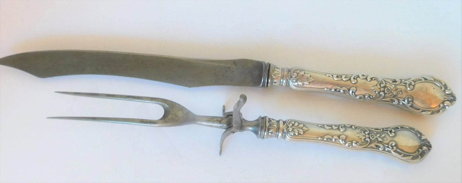 Vintage Preisner Sterling Silver Carving Knife & Fork Set- 2 Pieces - 3
