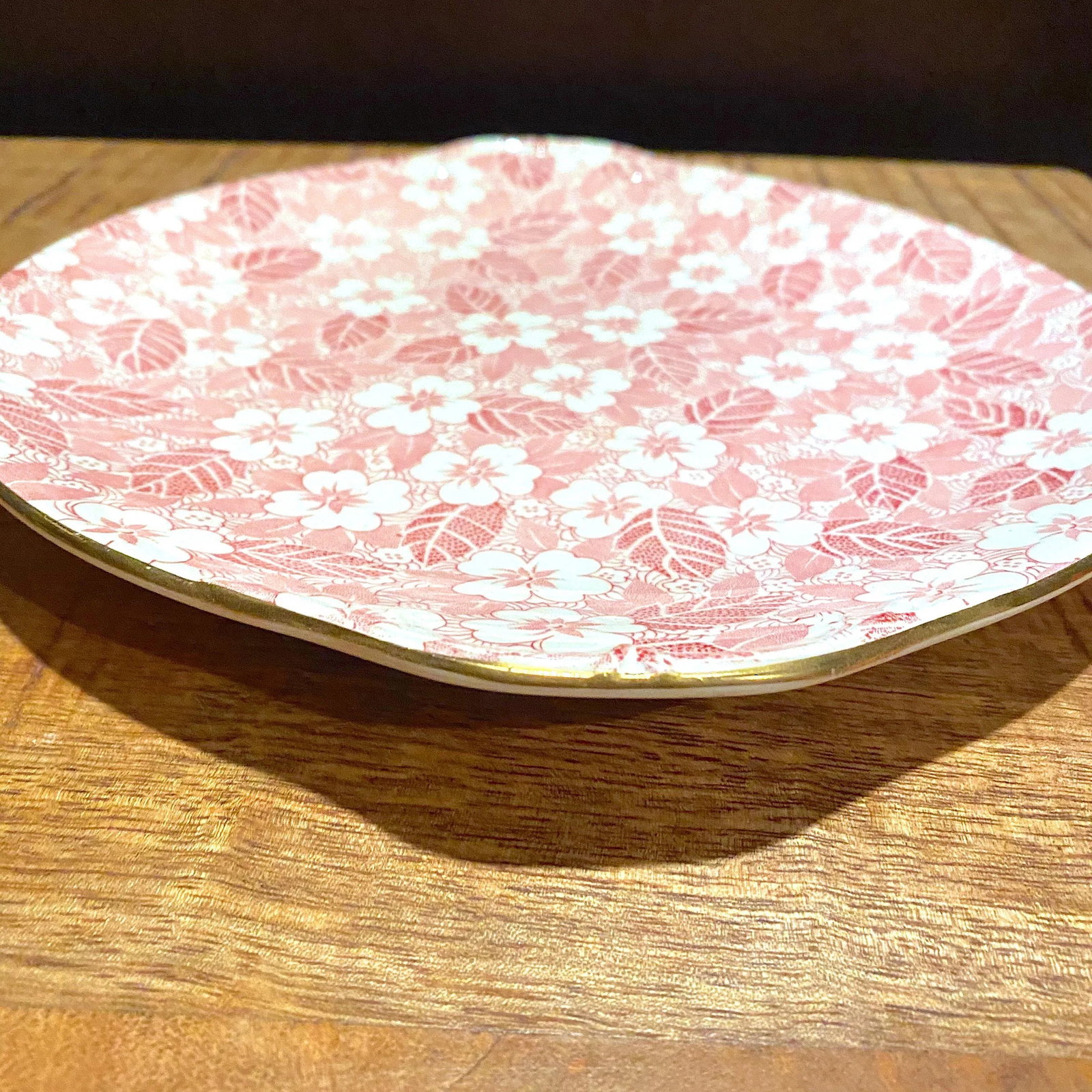 Antique Royal Minton Pink Chintz Cake Platter - 4
