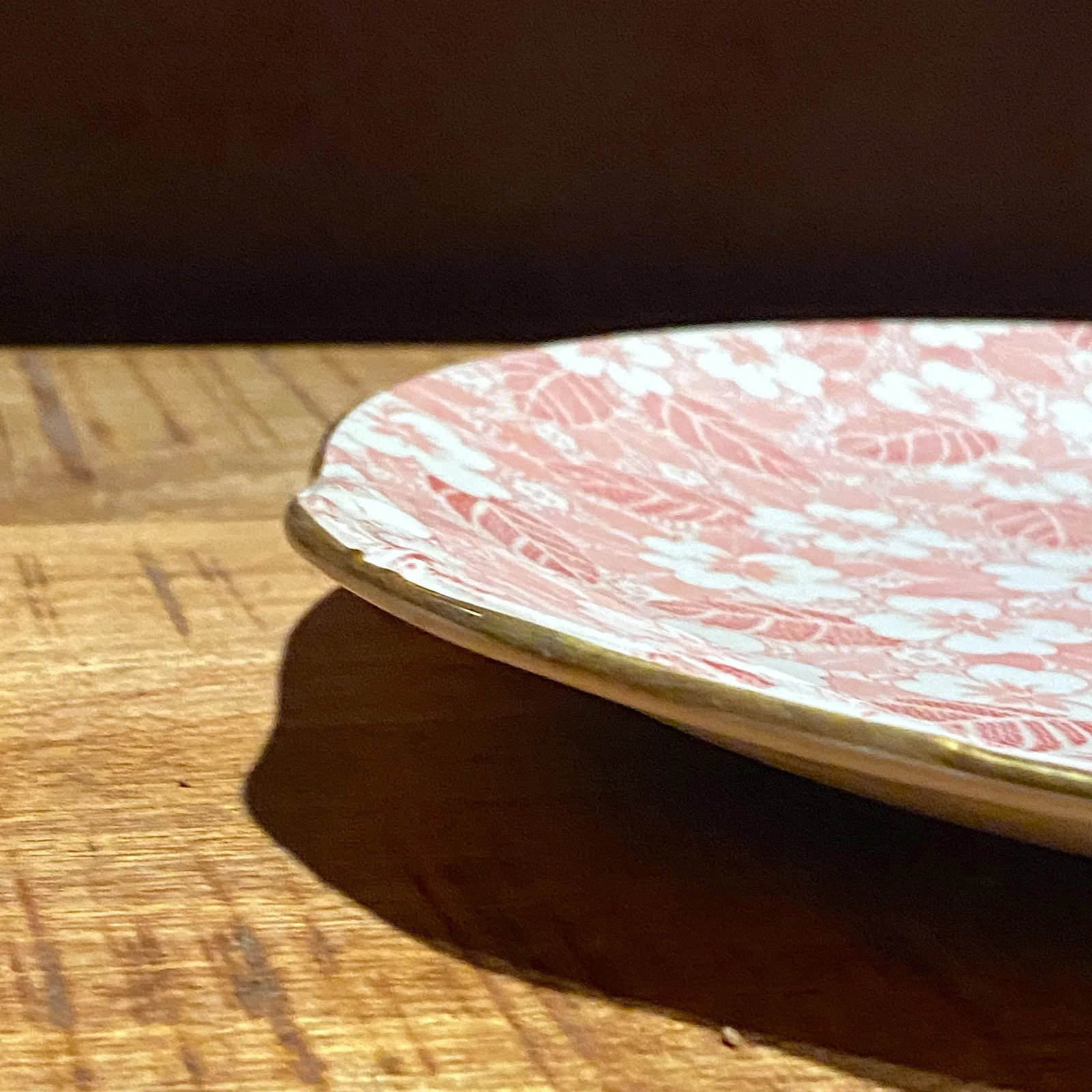 Antique Royal Minton Pink Chintz Cake Platter - 6