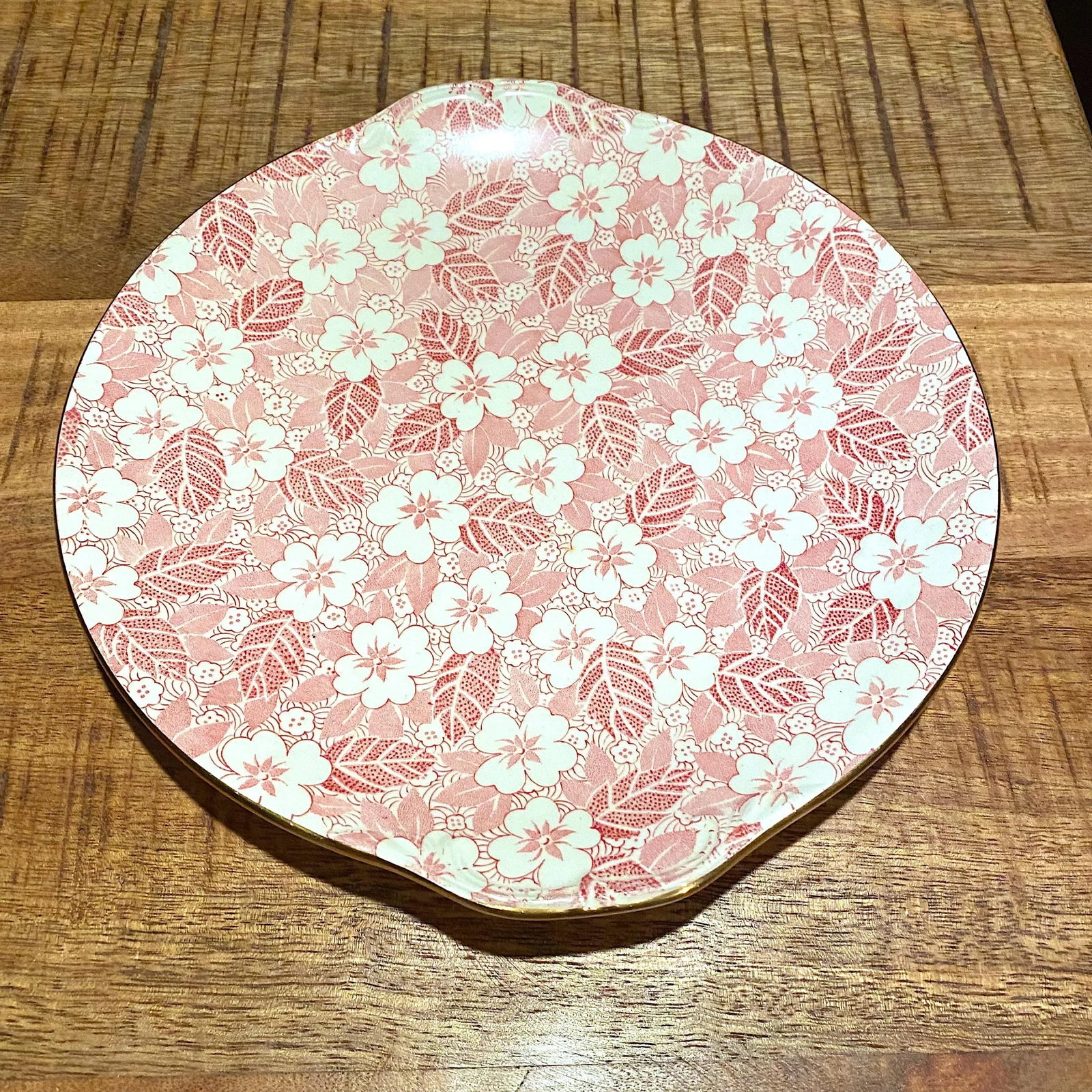 Antique Royal Minton Pink Chintz Cake Platter - 8