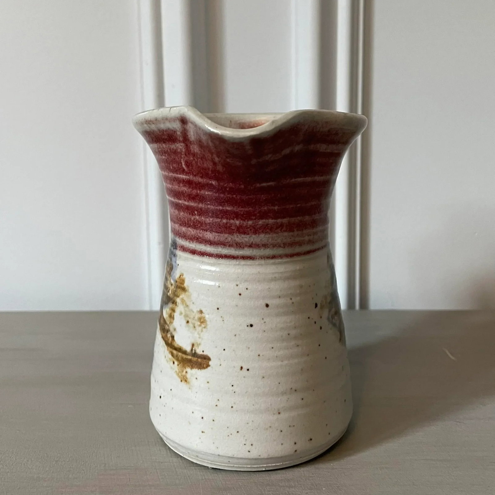 Vintage Hand-Thrown Artist Signed Studio Pottery Glazed Small Pitcher - 4